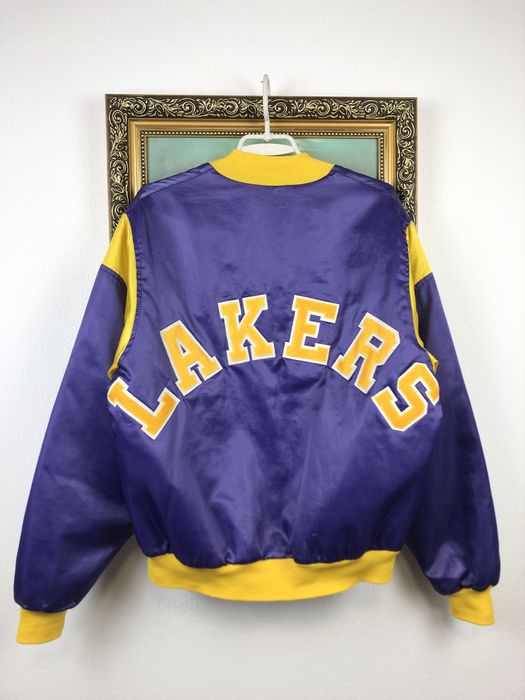 CHALK LINE Vintage 90's Satin Los Angeles Lakers Jacket Size shops Medium