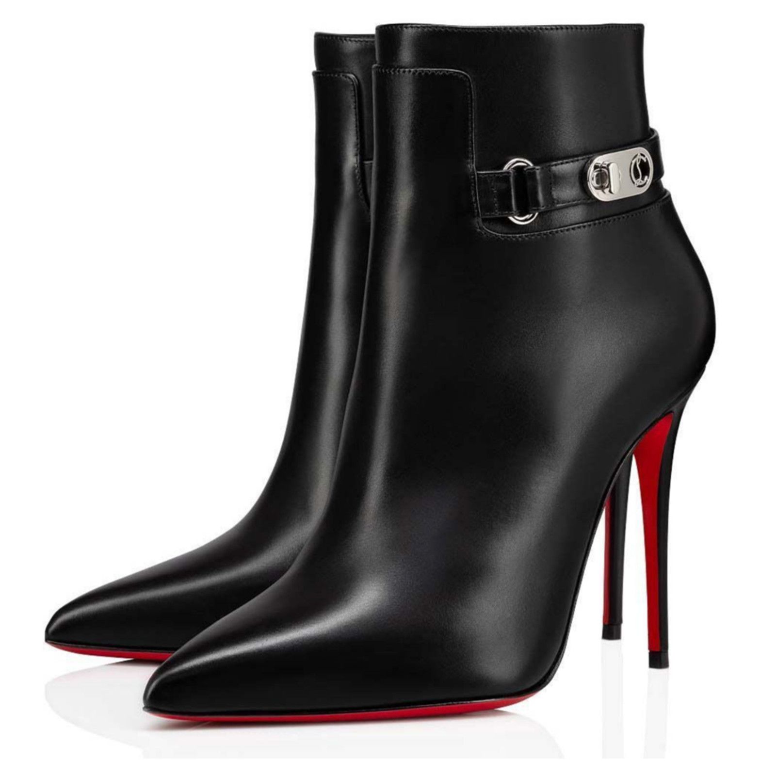Christian Louboutin Lock So Kate Booty 100 Black Leather Ankle Heel Bootie 39.5 Size US 9.5 / IT 39.5 - 1 Thumbnail