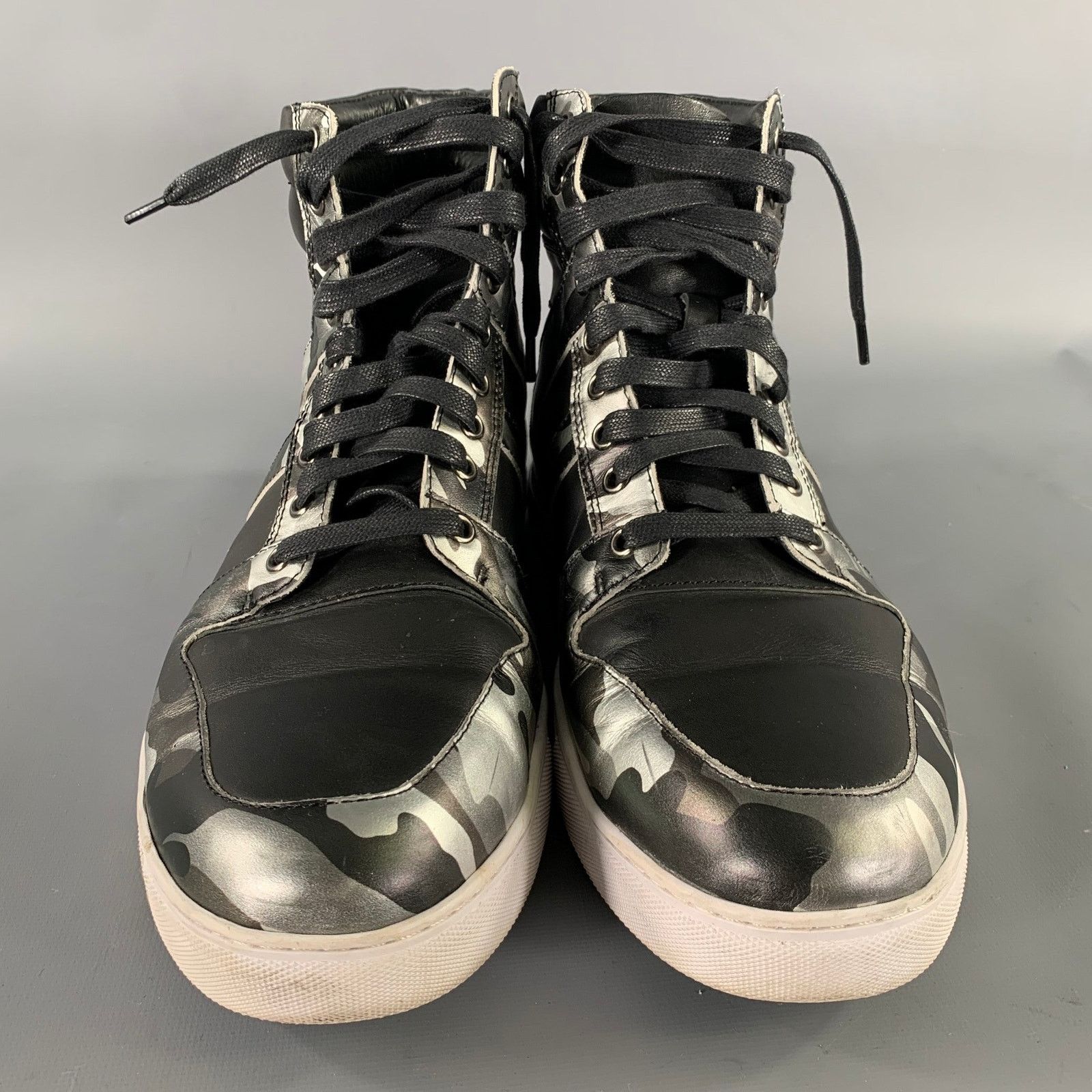 Badgley Mischka BADGLEY MISCHKA Size 12 Black Silver Camo High Top Sneakers Size US 12 / EU 45 - 4 Thumbnail