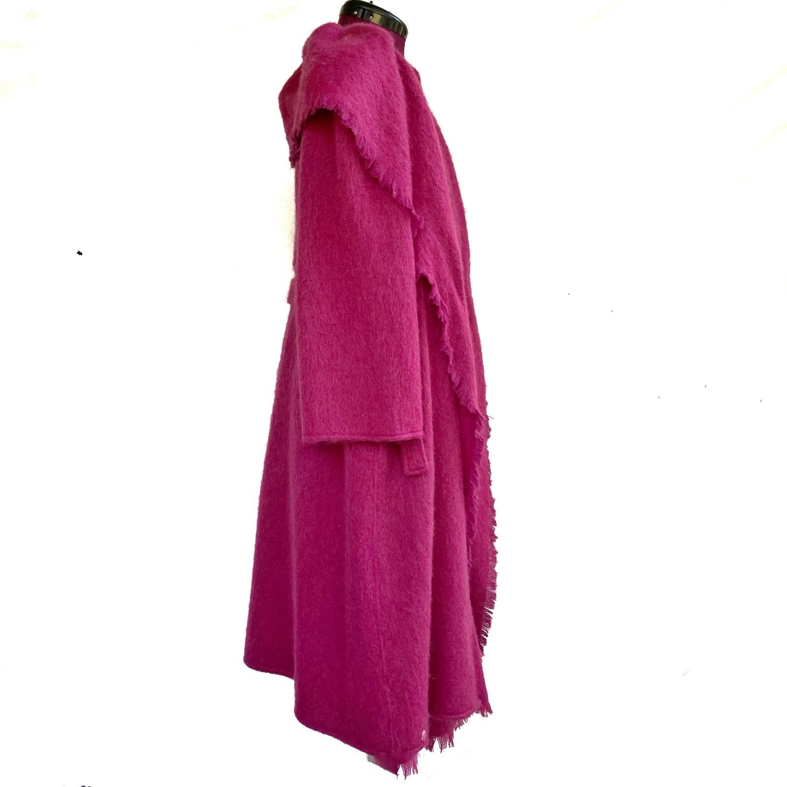 Vintage × Yves Saint Laurent Vintage 70s Giorgio Sant’Angelo Fuchsia Mohair Wrap Coat Size M / US 6-8 / IT 42-44 - 4 Thumbnail