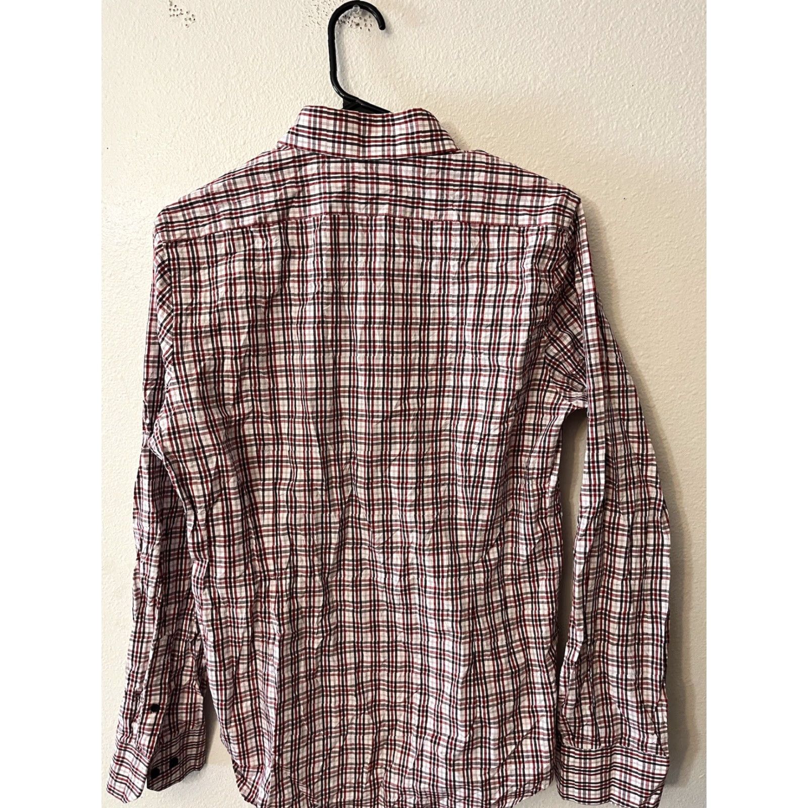 Express Express Button-Down Shirt Men M Long Sleeve Cotton Red Plaid Slim Size US M / EU 48-50 / 2 - 2 Thumbnail