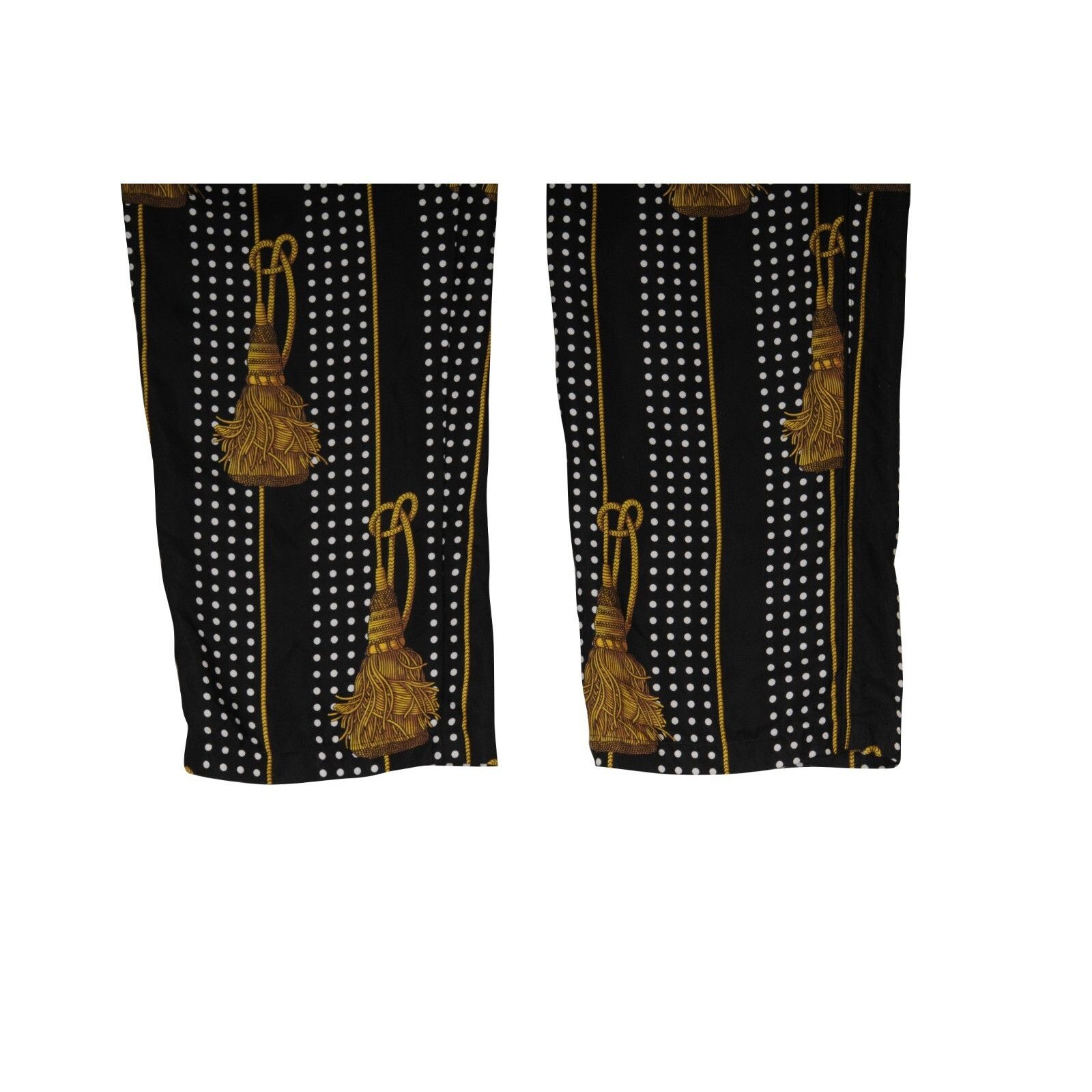 Dolce & Gabbana Tassel Polka Dot Silk Pants Black Size US 34 / EU 50 - 3 Thumbnail