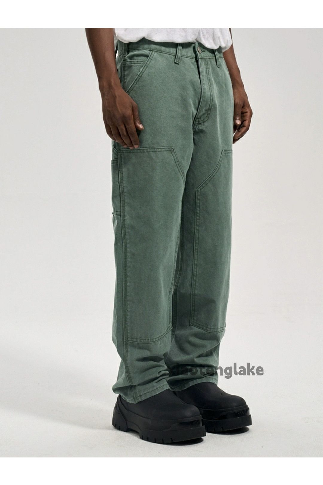 Jean × Vintage Washed faded cleanfit yuppie loose carpenter cargo pants Size US 36 / EU 52 - 1 Thumbnail