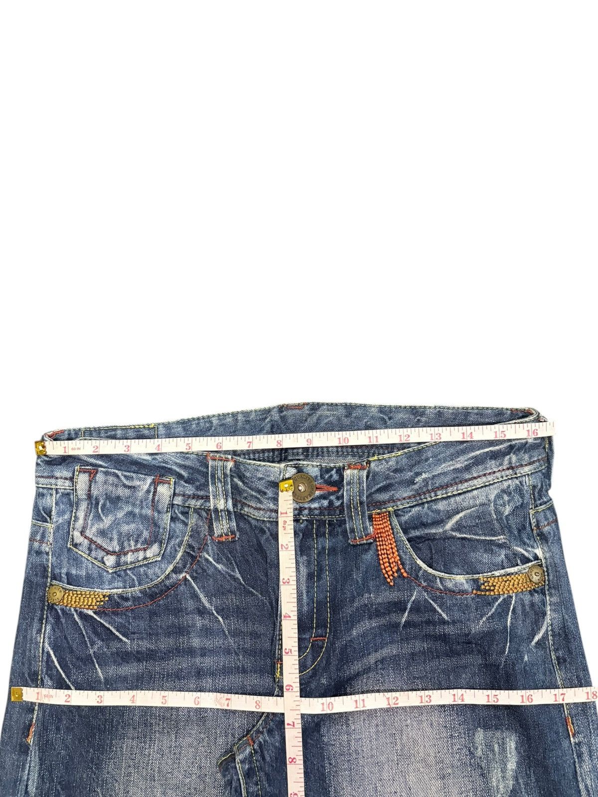 Fubu Vintage Japanese Brand Faded Wash Distress Baggy Jeans Size 32" / US 10 / IT 46 - 6 Thumbnail