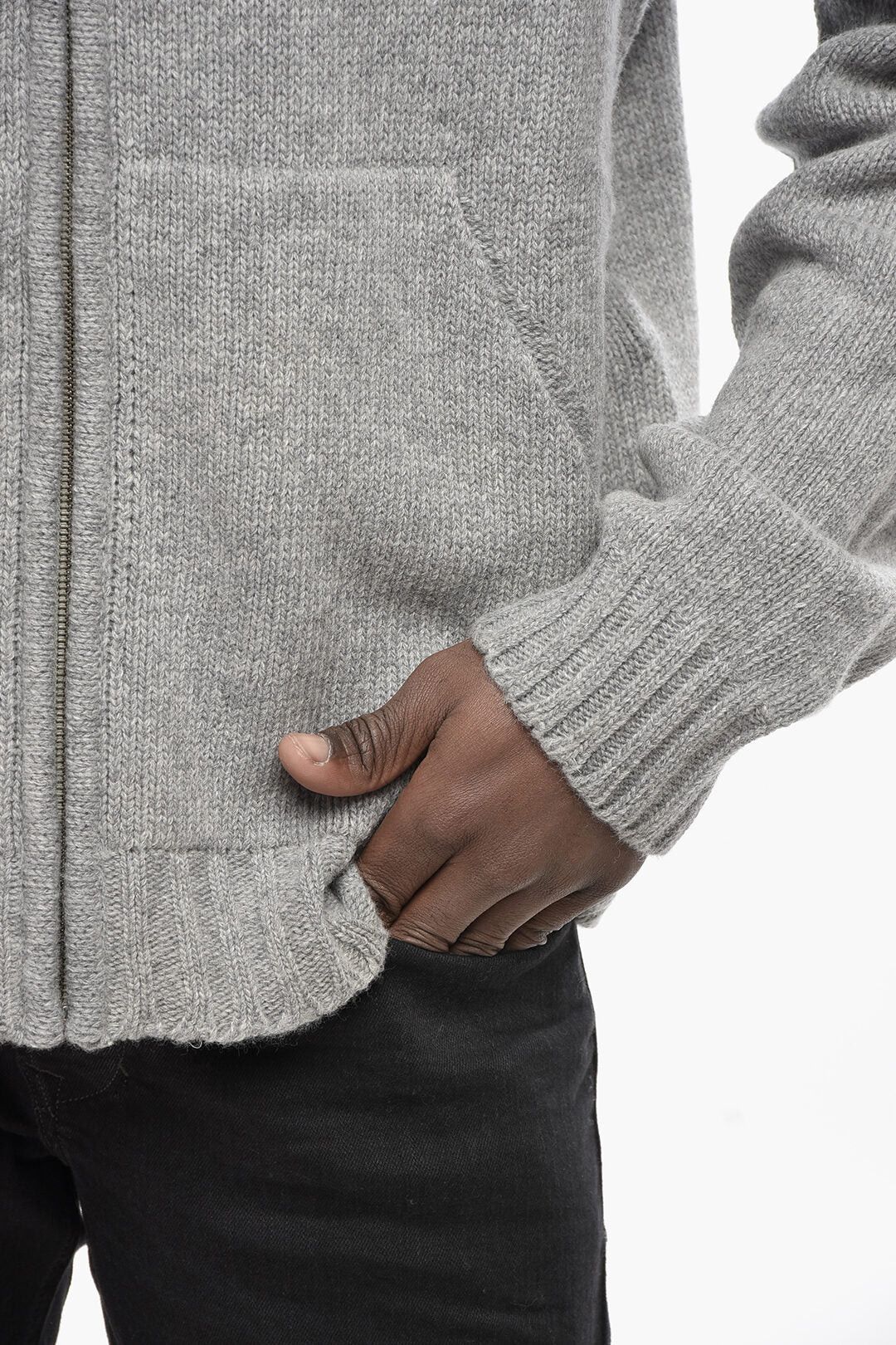 Palm Angels og1mm0326 Hoodie CURVED LOGO With Front Zip in Grey Size US L / EU 52-54 / 3 - 3 Thumbnail