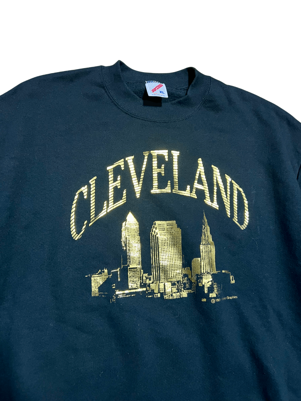 Jerzees Cleveland Skyline 1991 Jerzees Vintage Crew Neck Sweatshirt Size US XL / EU 56 / 4 - 2 Thumbnail