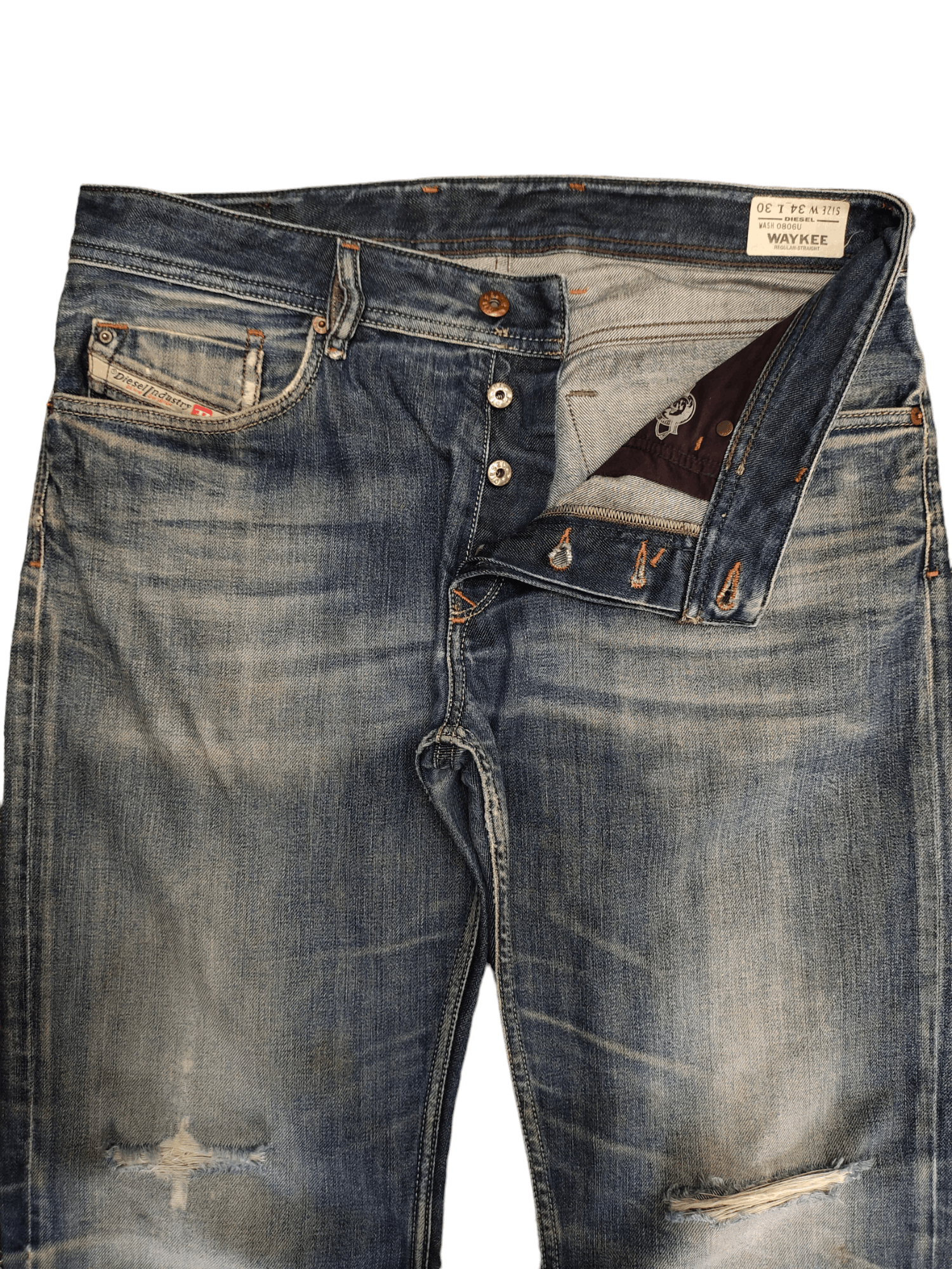 Vintage Y2k Diesel Waykee Distress Faded Regular Straight
