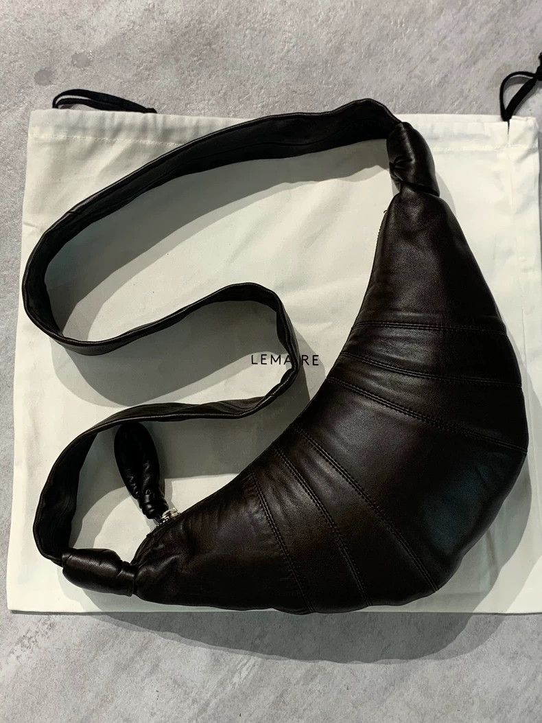 Lemaire Lemaire dark chocolate color small size lamb leather horn Size ONE SIZE - 1 Thumbnail