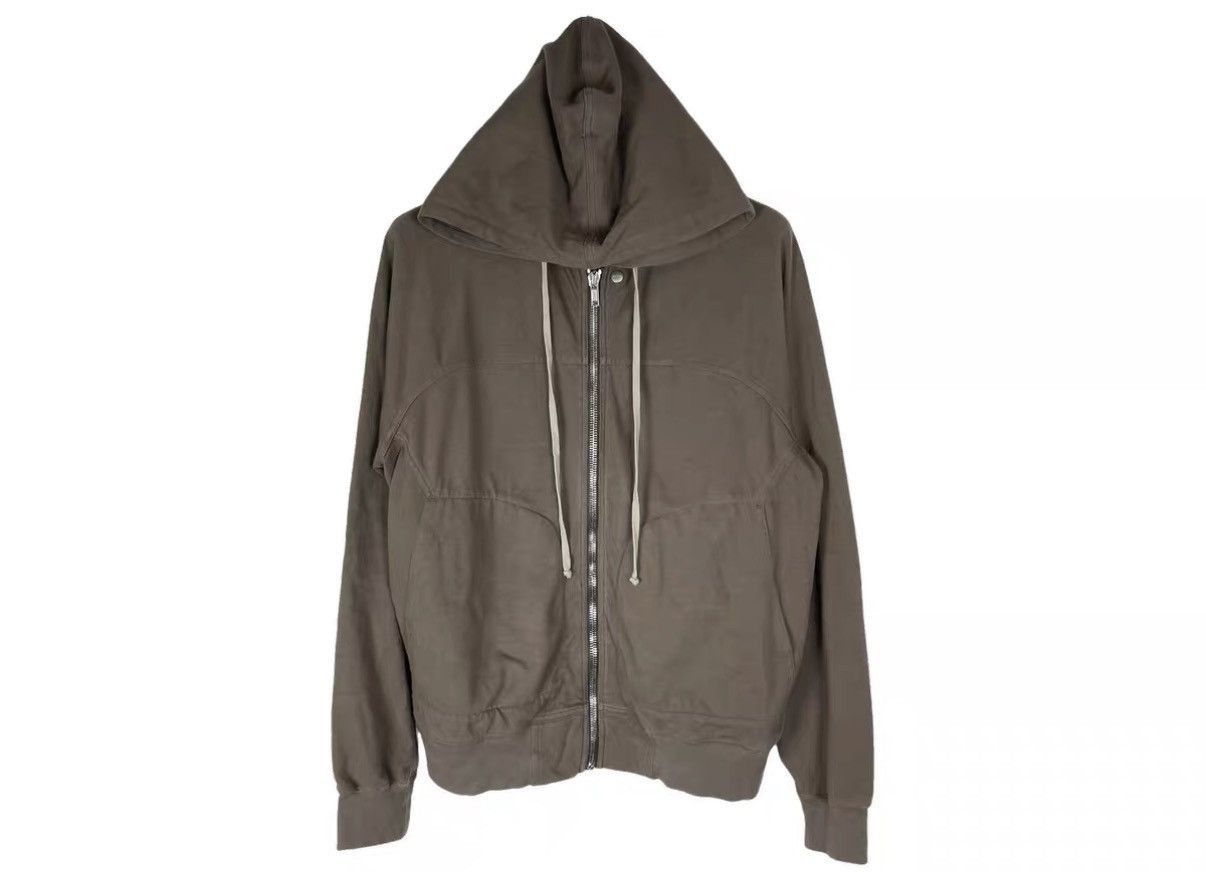 Rick Owens Brown Zip-Up Hoodie with Adjustable Drawstrings Size US M / EU 48-50 / 2 - 1 Thumbnail