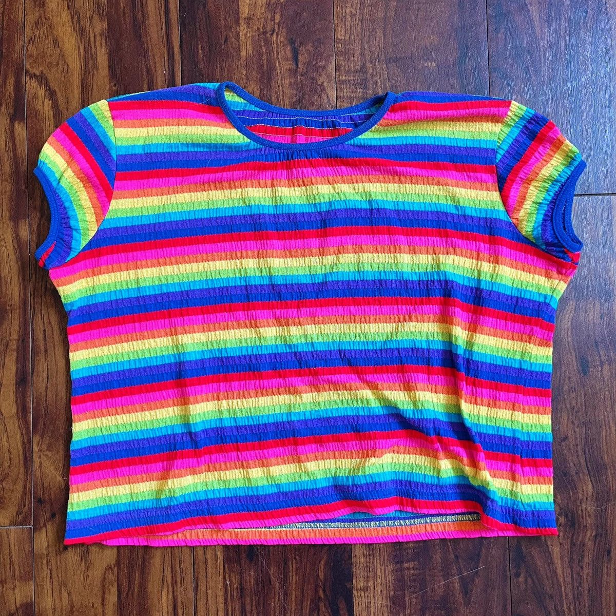 Vintage Rainbow Stripe Statement Top main image 1