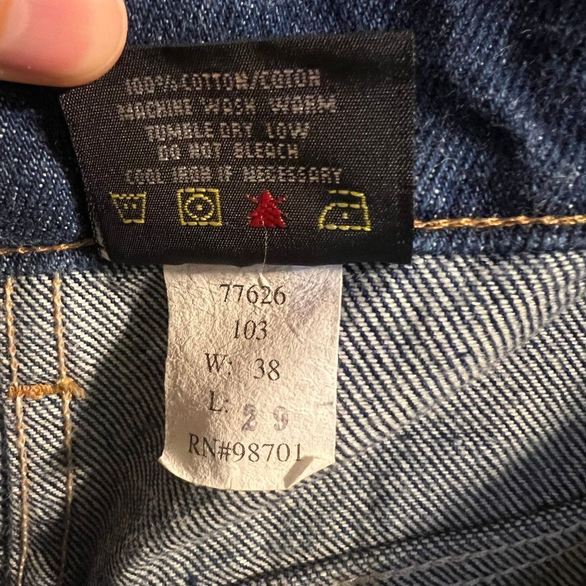 Other Vintage 90's Prison Blues Raw Denim Relaxed Fit Jean 37 x 28 Size US 37 - 10 Thumbnail