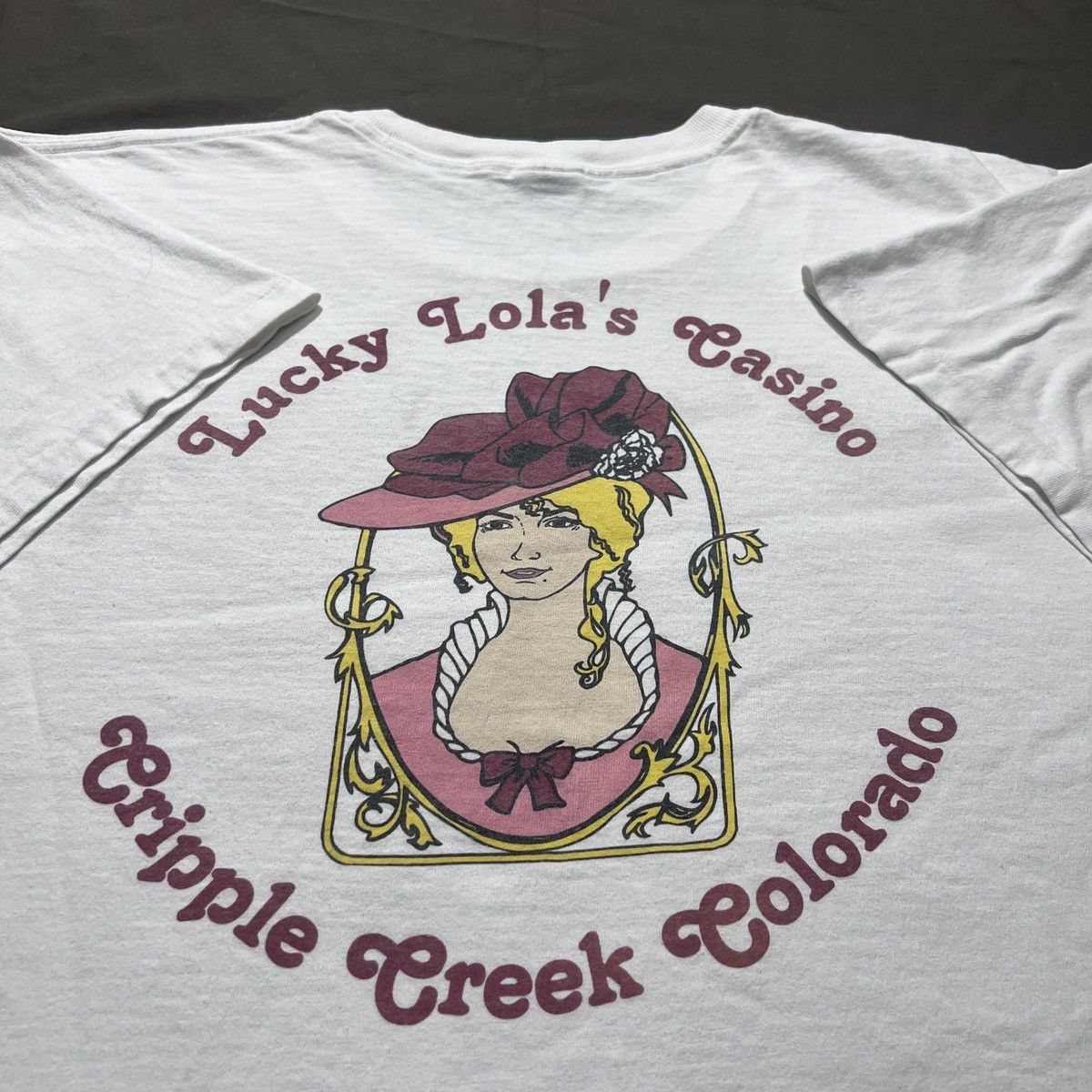 Vintage Vintage 90s Lucky Lola's Casino Cripple Creek Graphic Tee Size US XL / EU 56 / 4 - 1 Thumbnail