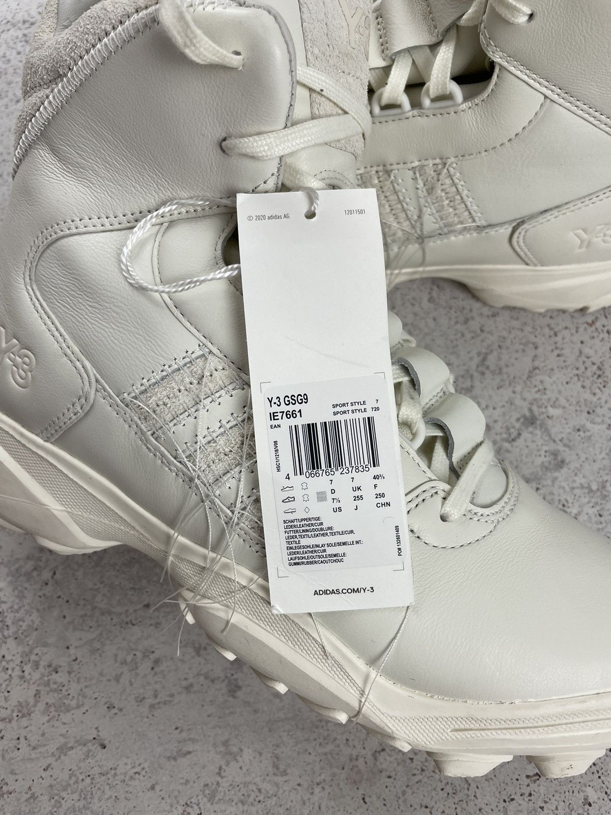 Adidas Y-3 Yohji Yamamoto GSG9 White Boots Size 7.5