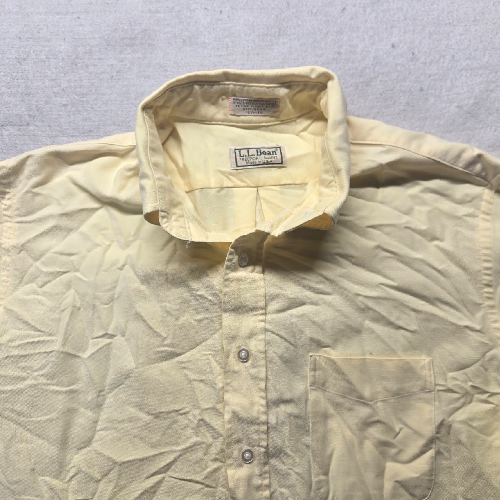 Vintage LL Bean Button-Up Shirt Solid Yellow Long Sleeve Adult Mens 16.5 34 Clothing Shirt Business Mens LL Bean Yellow 16.5 34 Size US XL / EU 56 / 4 - 2 Thumbnail