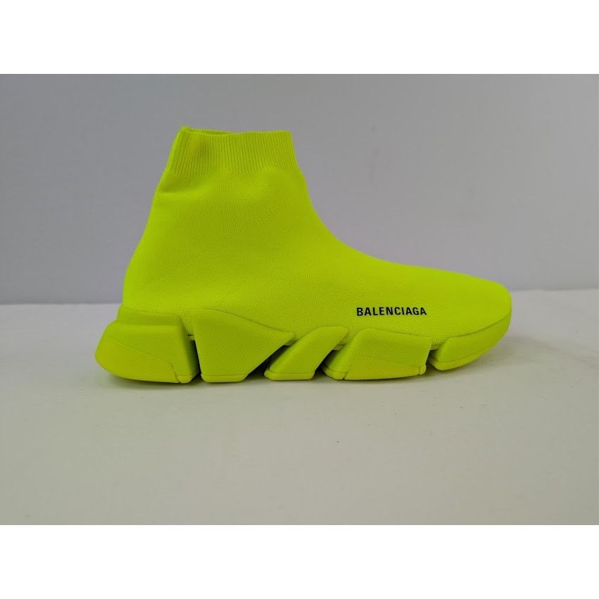 Balenciaga o1rshd1 Speed 2.0 Recycled Knit Sneakers in Fluo Yellow Size US 11 / EU 44 - 1 Thumbnail