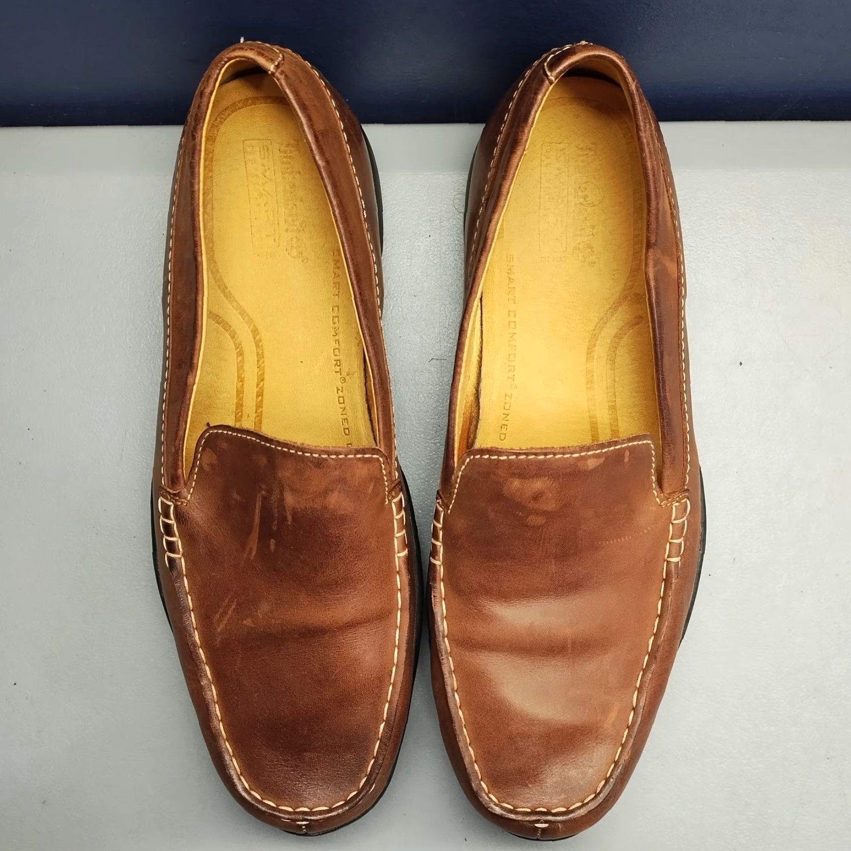 Timberland Timberland Mens Size 10M Brown Genuine Leather Slip On Loafers Smart Comfort Shoes Size US 10 / EU 43 - 7 Thumbnail