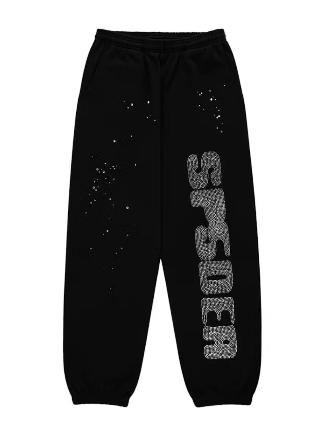 Sp5der SP5DER BLACK RHINESTONE SWEATPANTS Sz M BNWT Size US 32 / EU 48 - 1 Thumbnail