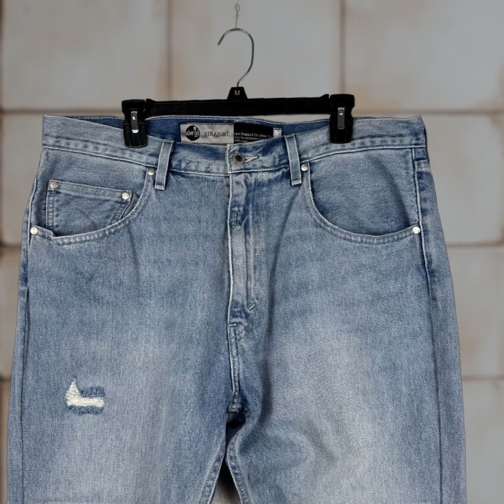 Levi's Vintage Levi's Silvertab Straight Fit Jeans 36x25 Light Wash Distressed 5-Pocket Denim Men Size US 36 / EU 52 - 1 Thumbnail