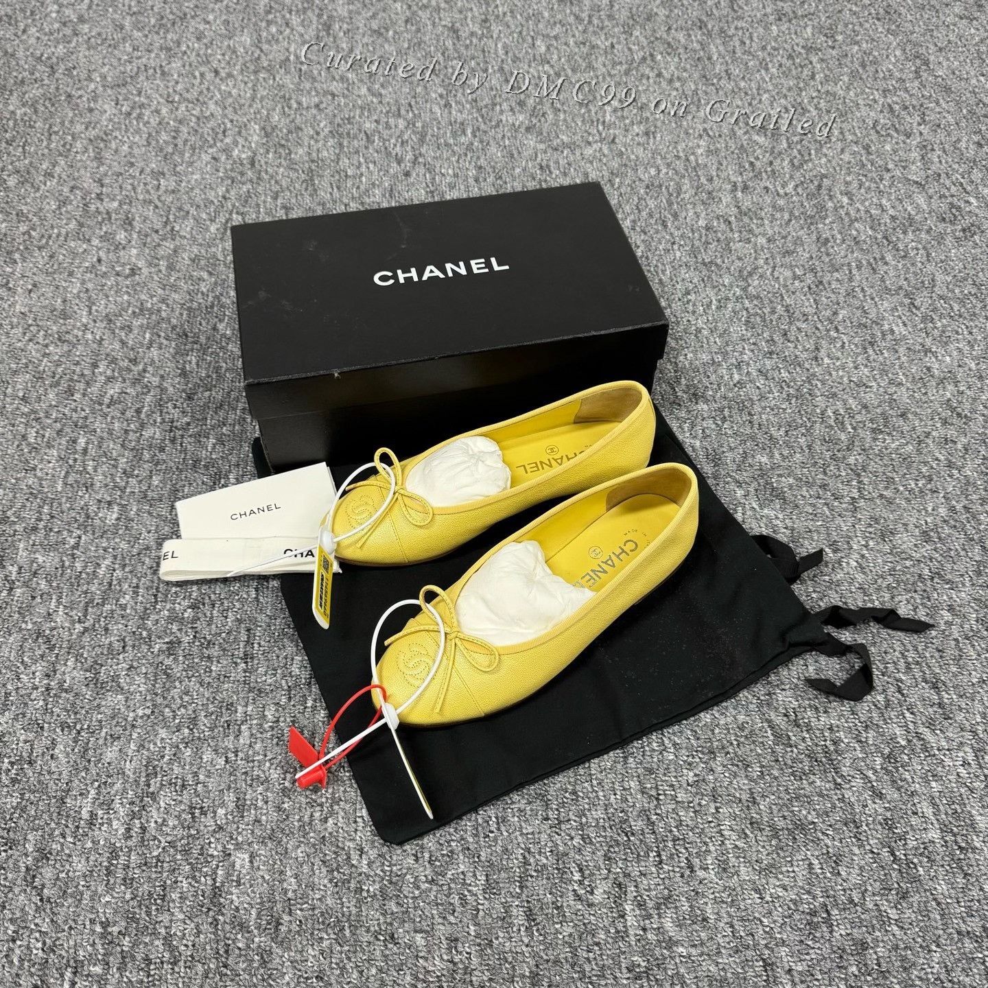 Chanel Chanel Yellow Round-Toe Bow Flat Ballet Shoes Size US 8 / IT 38 - 1 Thumbnail