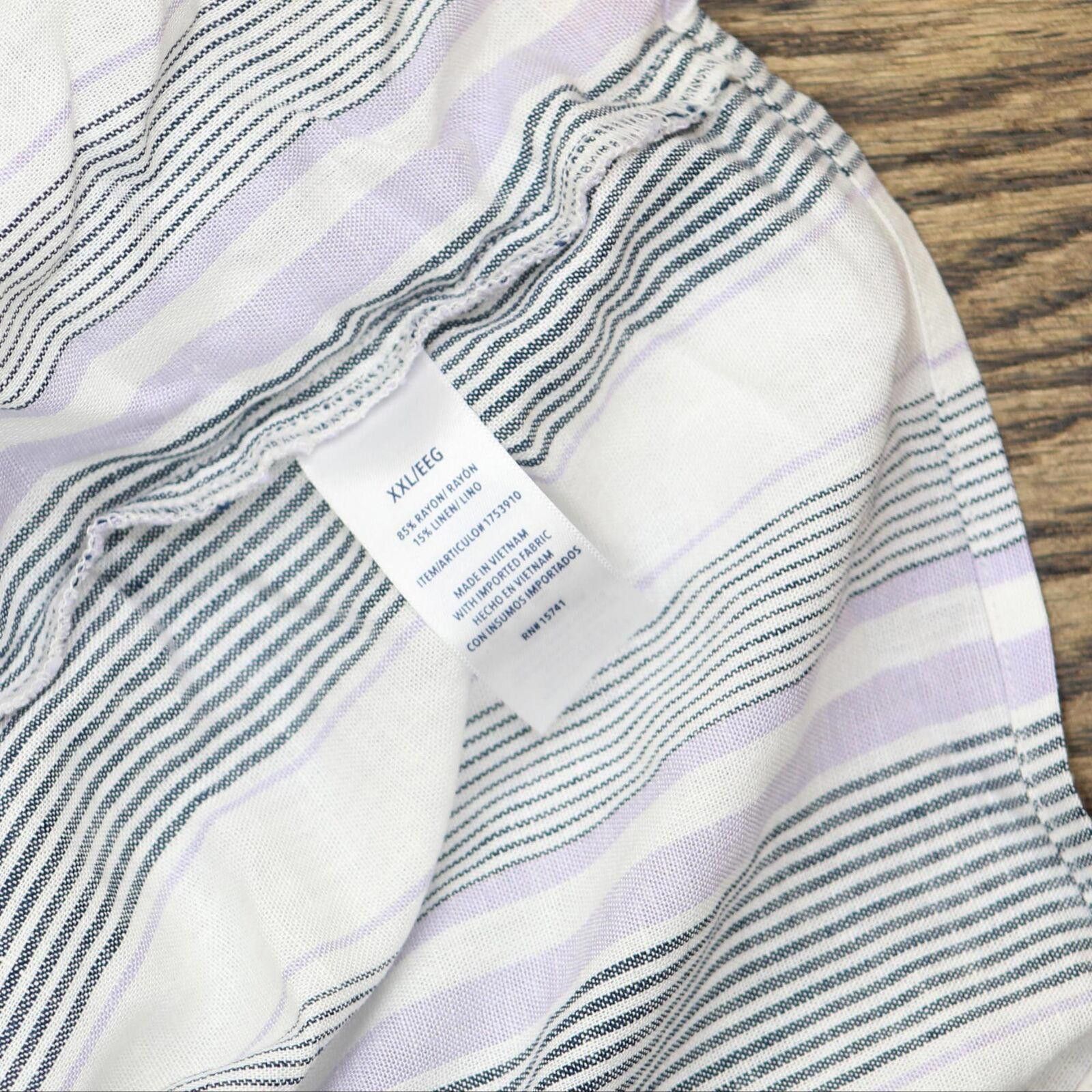 Splendid NWT Splendid Blouse Shirt 1753910 2XL White Purple Stripe Size XXL / US 16-18 / IT 52-54 - 5 Thumbnail