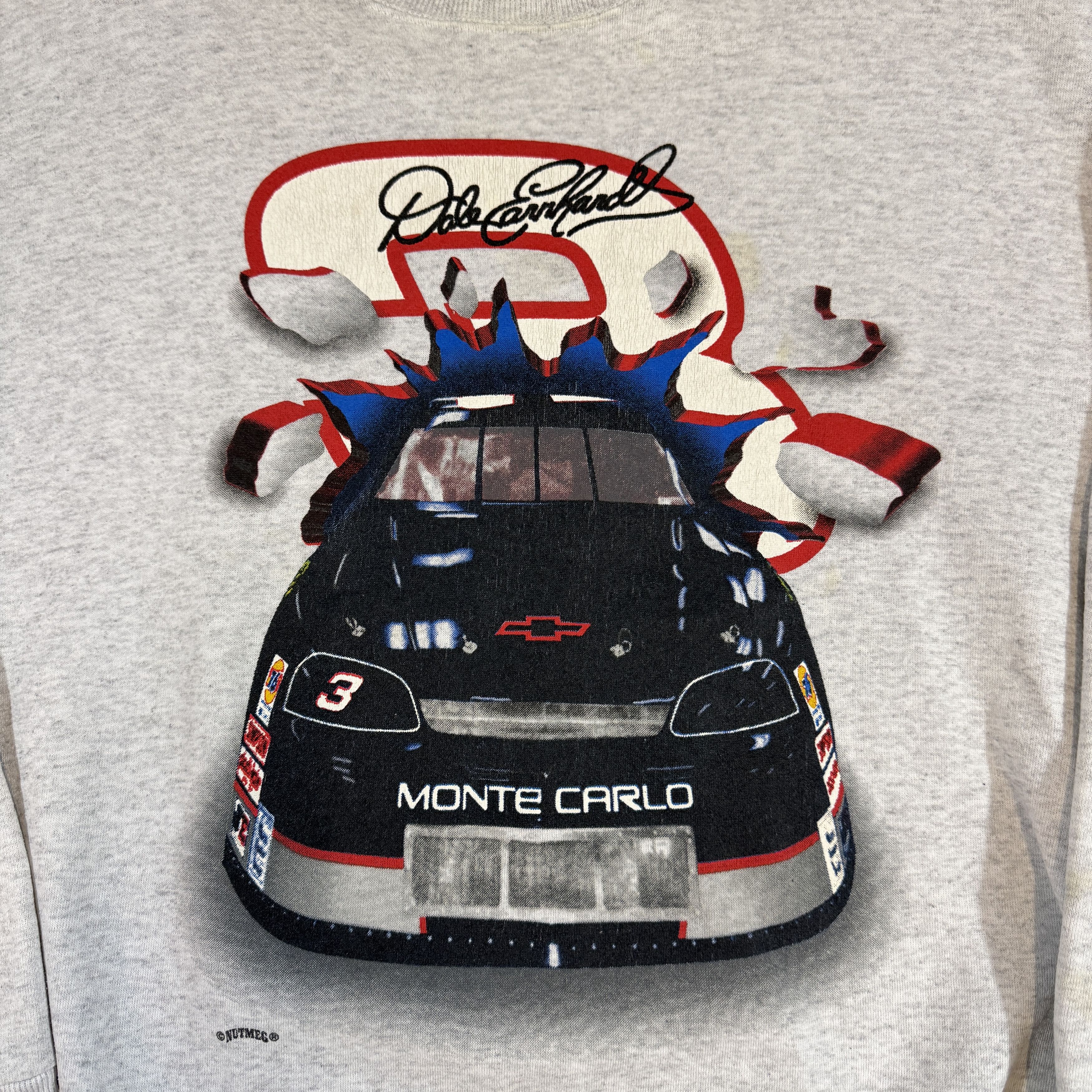 NASCAR × Nutmeg × Vintage 90s Vintage DALE EARNHARDT #3 NASCAR Crewneck Sweatshirt Size US XL / EU 56 / 4 - 2 Thumbnail