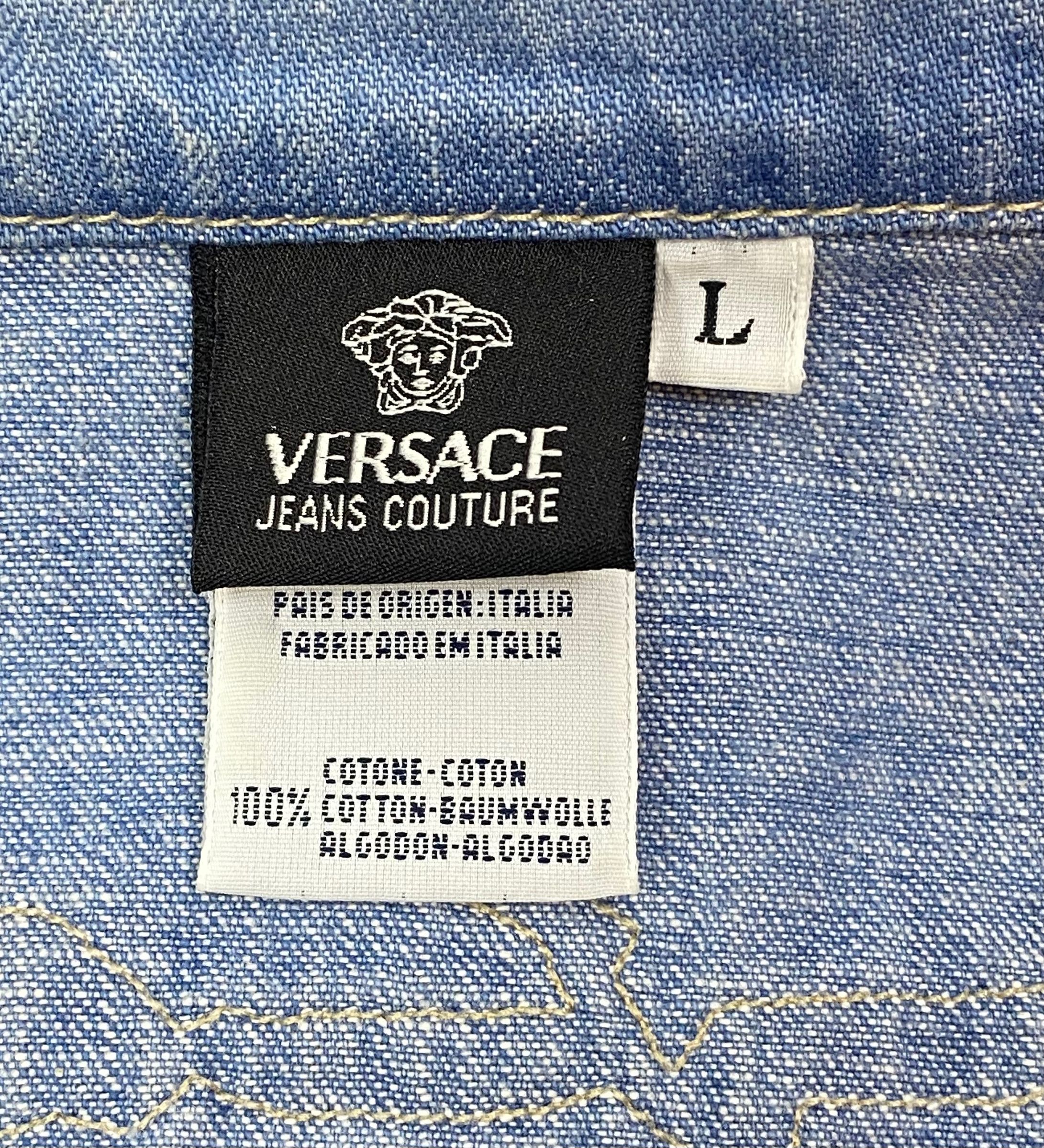 Versace Jeans Couture versace jeans couture denim patchwork jacket womens size L Size L / US 10 / IT 46 - 10 Thumbnail