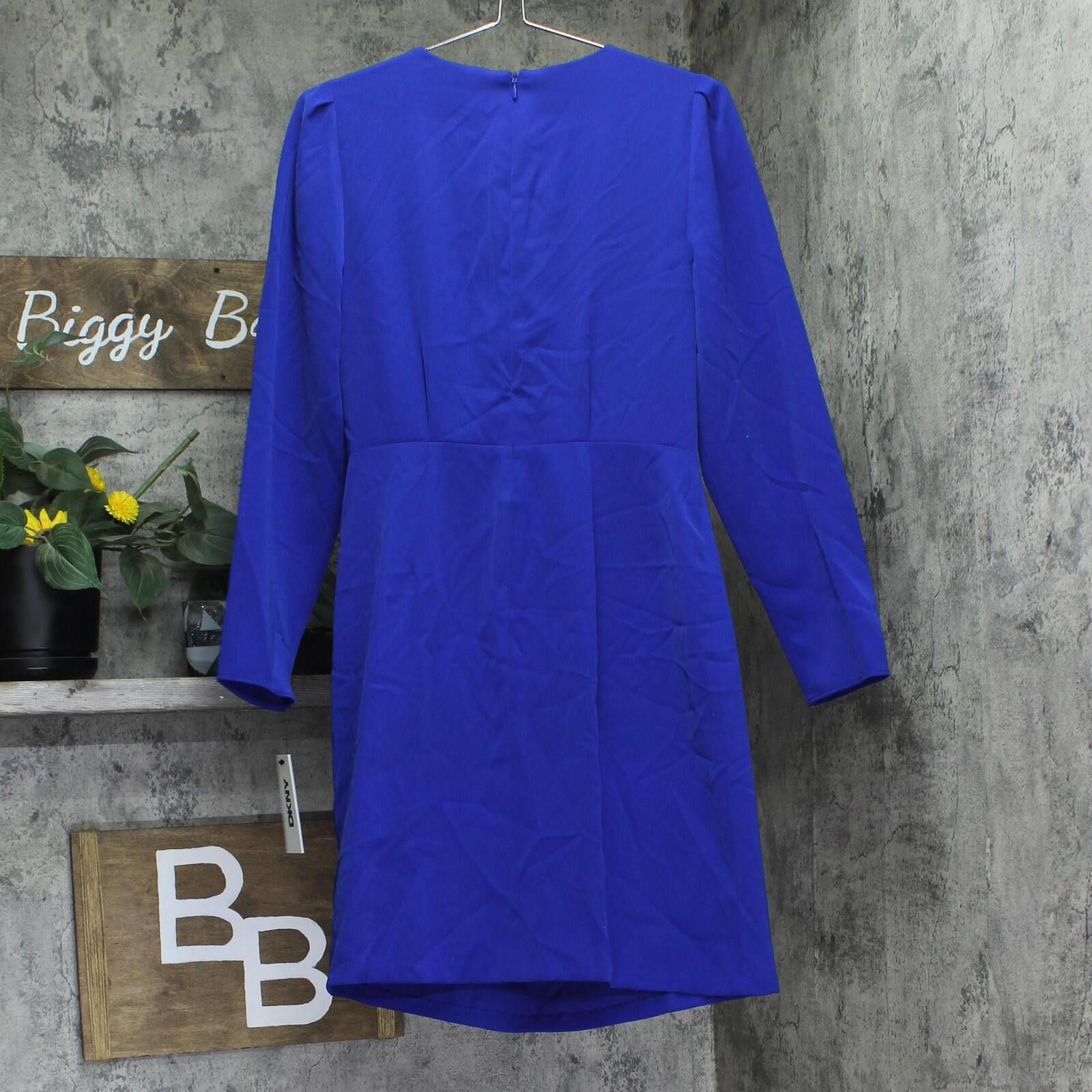 DKNY Nwt Dkny Solid Long-sleeve Dress Dd4jgd35 Radiant Blue 6 Size M / US 6-8 / IT 42-44 - 2 Thumbnail