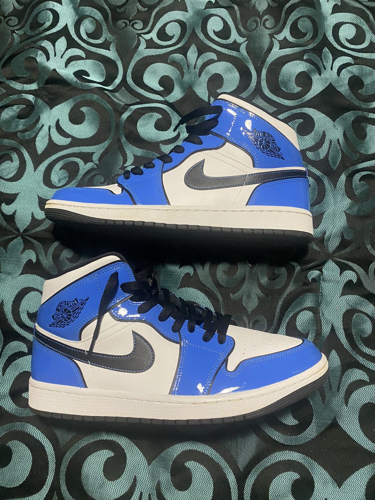 image of Jordan Brand 1 Mid Signal Blue Shoes, Men's (Size 10)