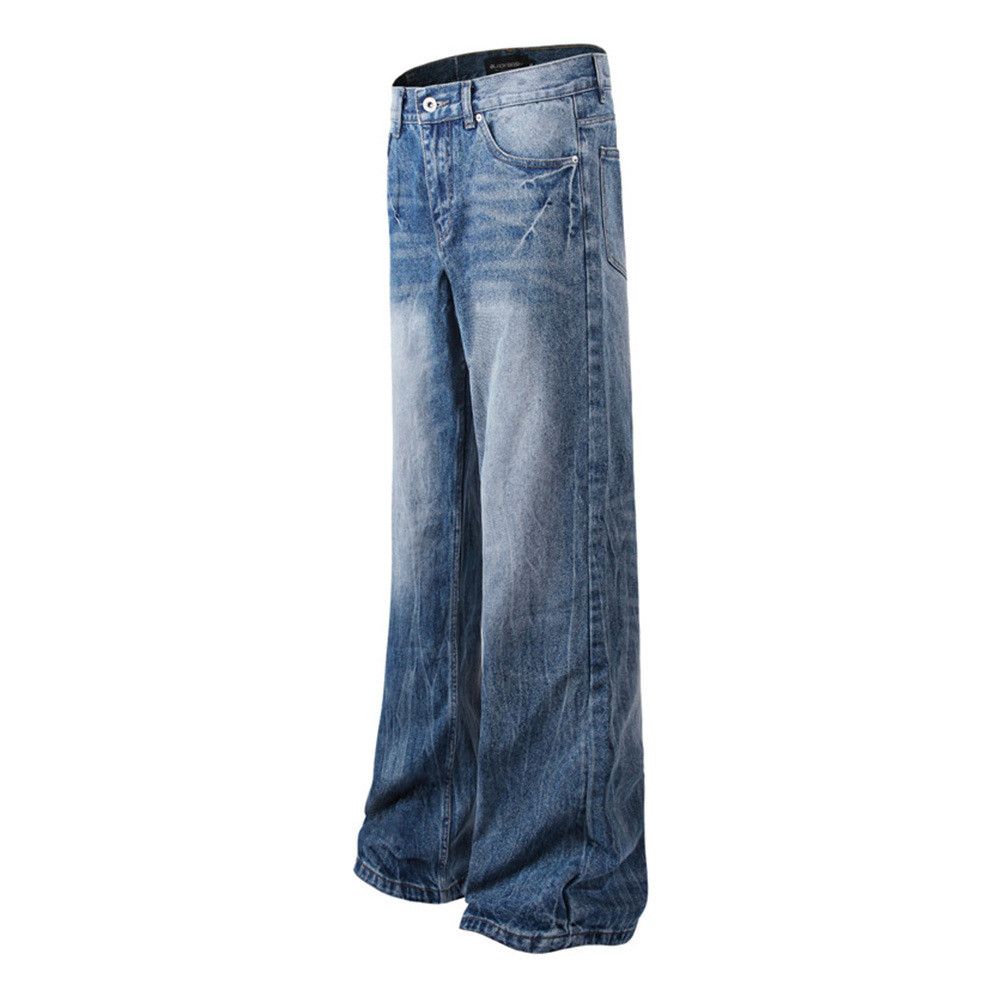 Japanese Brand × Jean American loose lightning pattern washed distressed jeans Size US 34 / EU 50 - 2 Thumbnail