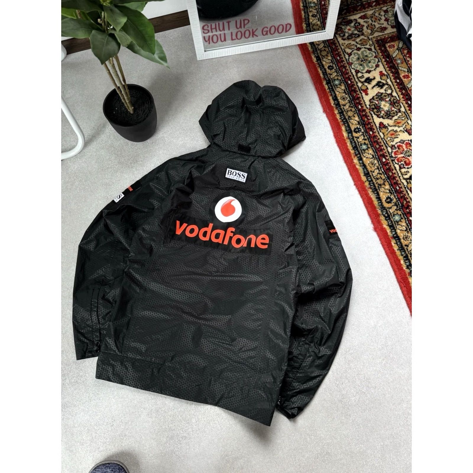 Mercedes-Benz Vintage Mercedes-Benz Hugo Boss Vodafone Track Nylon Jacket S Black Windbreaker 90s Racing Mercedes Racing Mens Shirt Size US S / EU 44-46 / 1 - 3 Thumbnail