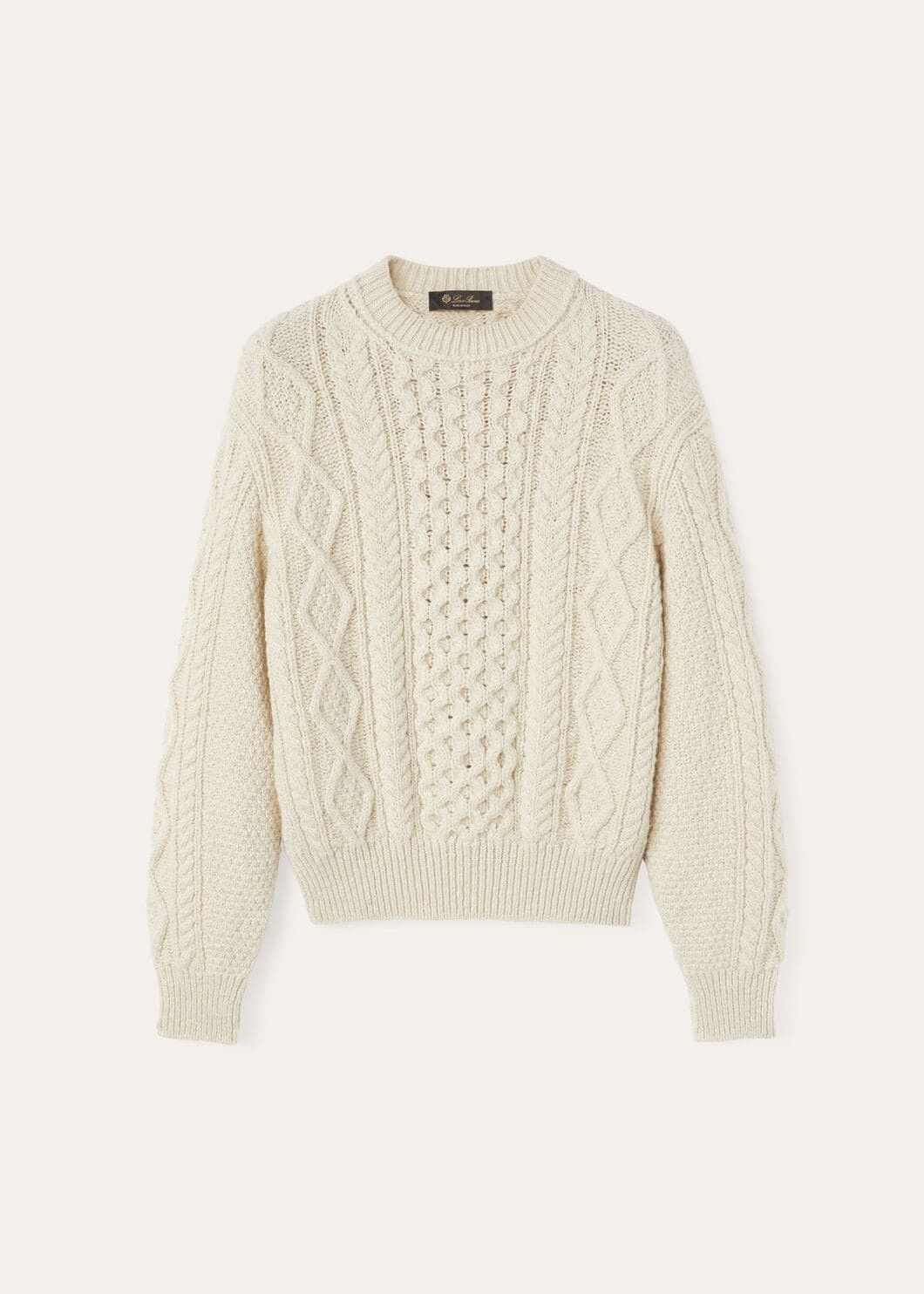 Loro Piana o1w1db10825 FAO7113 Valduggia Crewneck Sweater in Beige Size S / US 4 / IT 40 - 1 Thumbnail