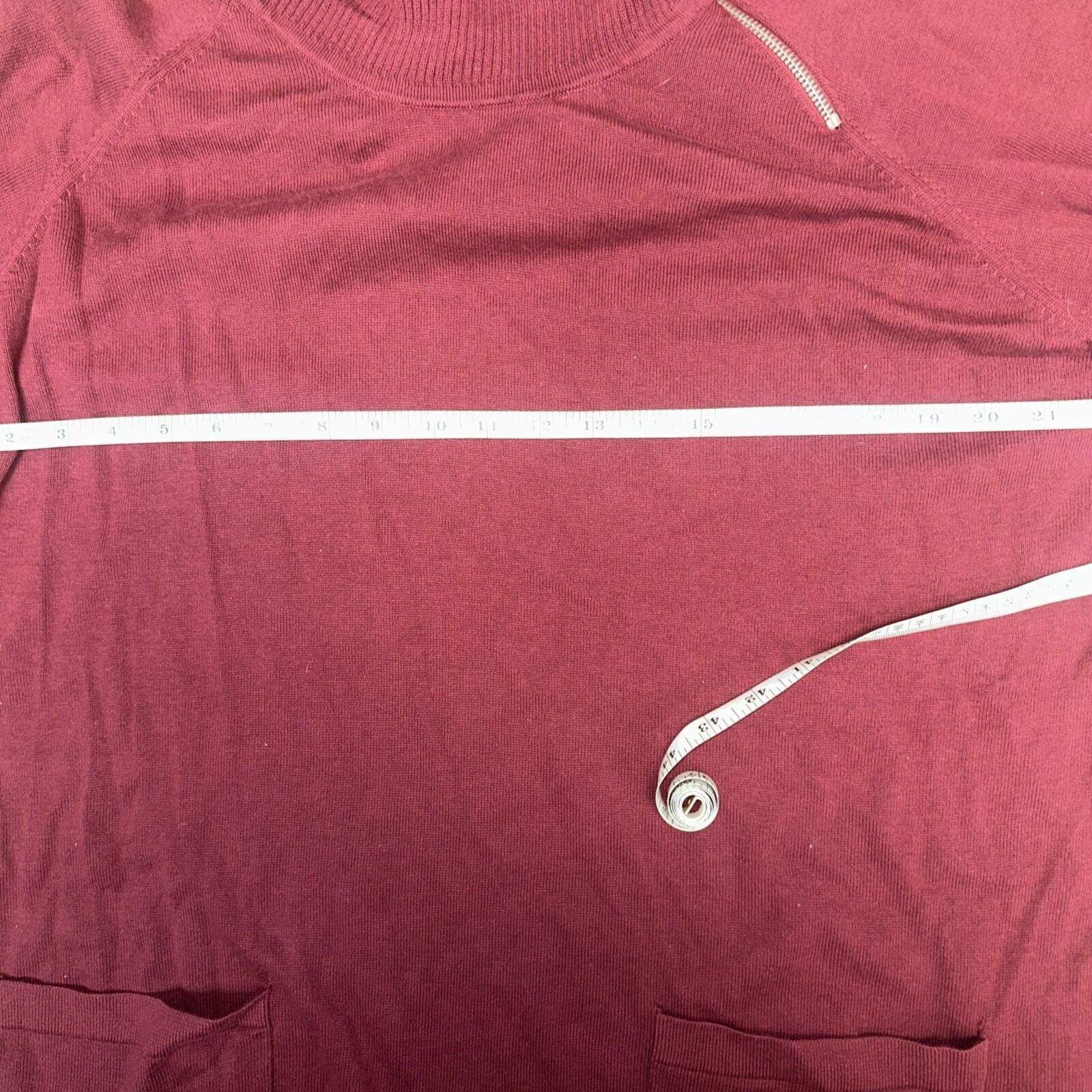 Other Turtle Neck Burgundy Zipper Neck Long Sleeve Sweater Size 1X Size XL / US 12-14 / IT 48-50 - 7 Thumbnail