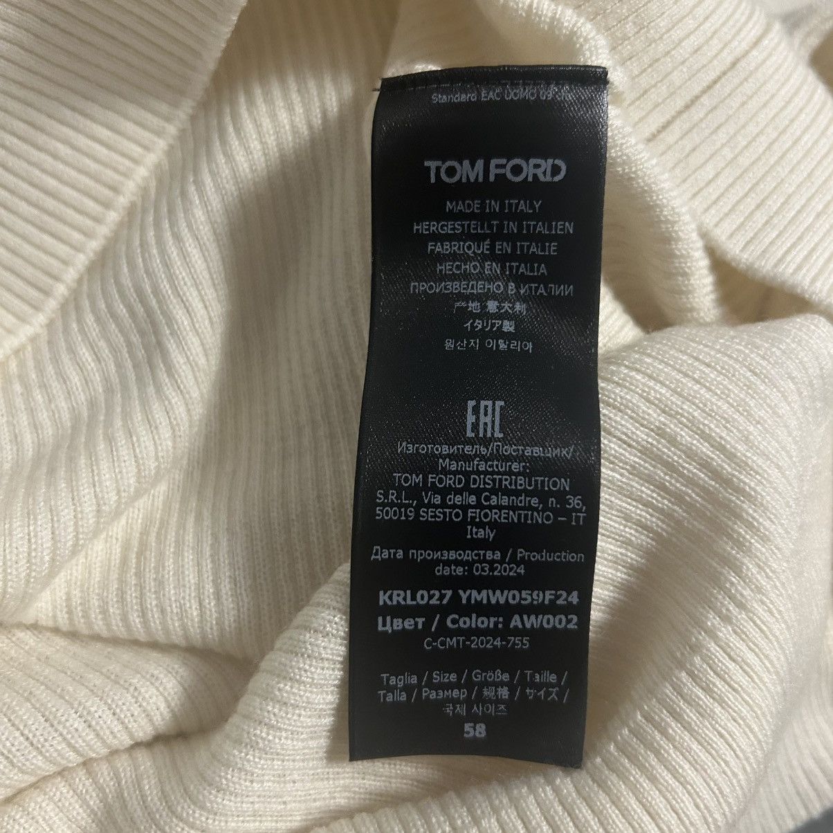 Tom Ford New Tom Ford Wool Silk Cashmere Rib Sweater Size 48US/58EU Size US XXL / EU 58 / 5 - 3 Thumbnail