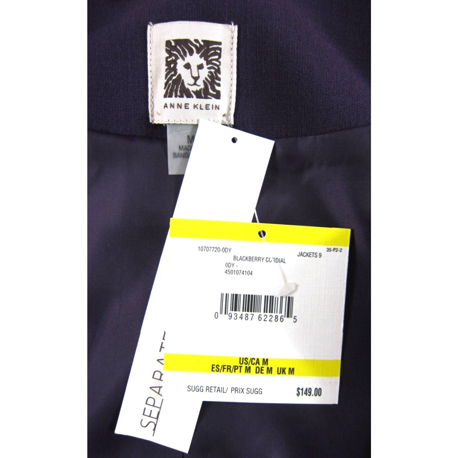 Anne Klein Anne Klein Blazer Coat NWT Purple 3/4 Ruffle Flare Sleeve Long Coat Women Medium Size M / US 6-8 / IT 42-44 - 3 Thumbnail