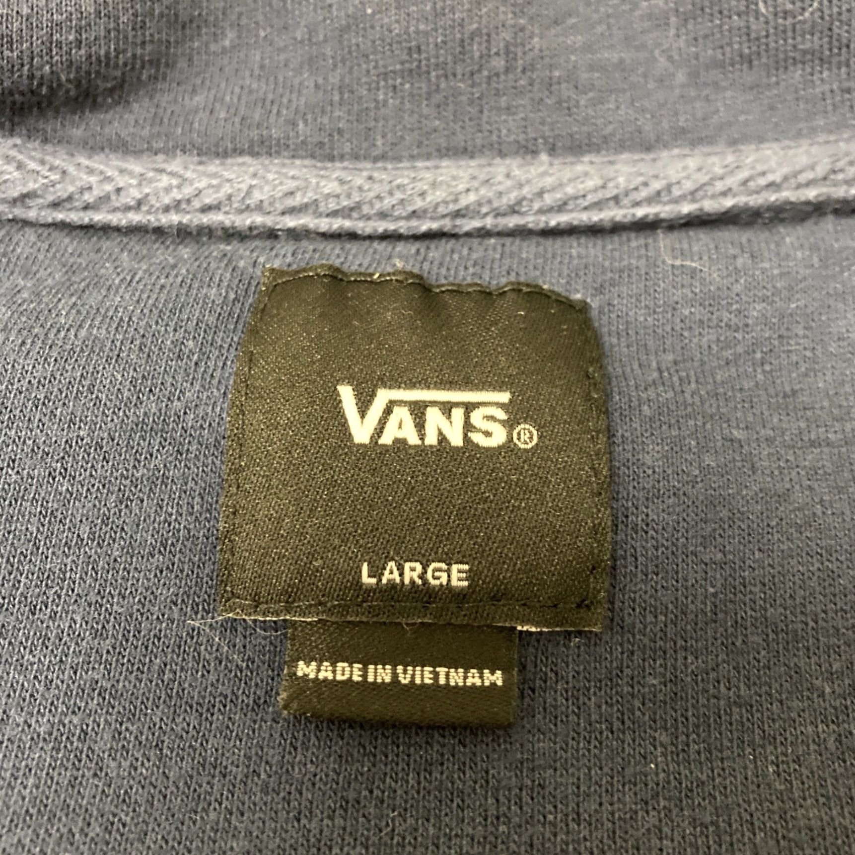 Vans VANS Men Sweater Pullover Quarter Zip Large Blue Off The Wall MENS Labeled Regular Size US L / EU 52-54 / 3 - 3 Thumbnail