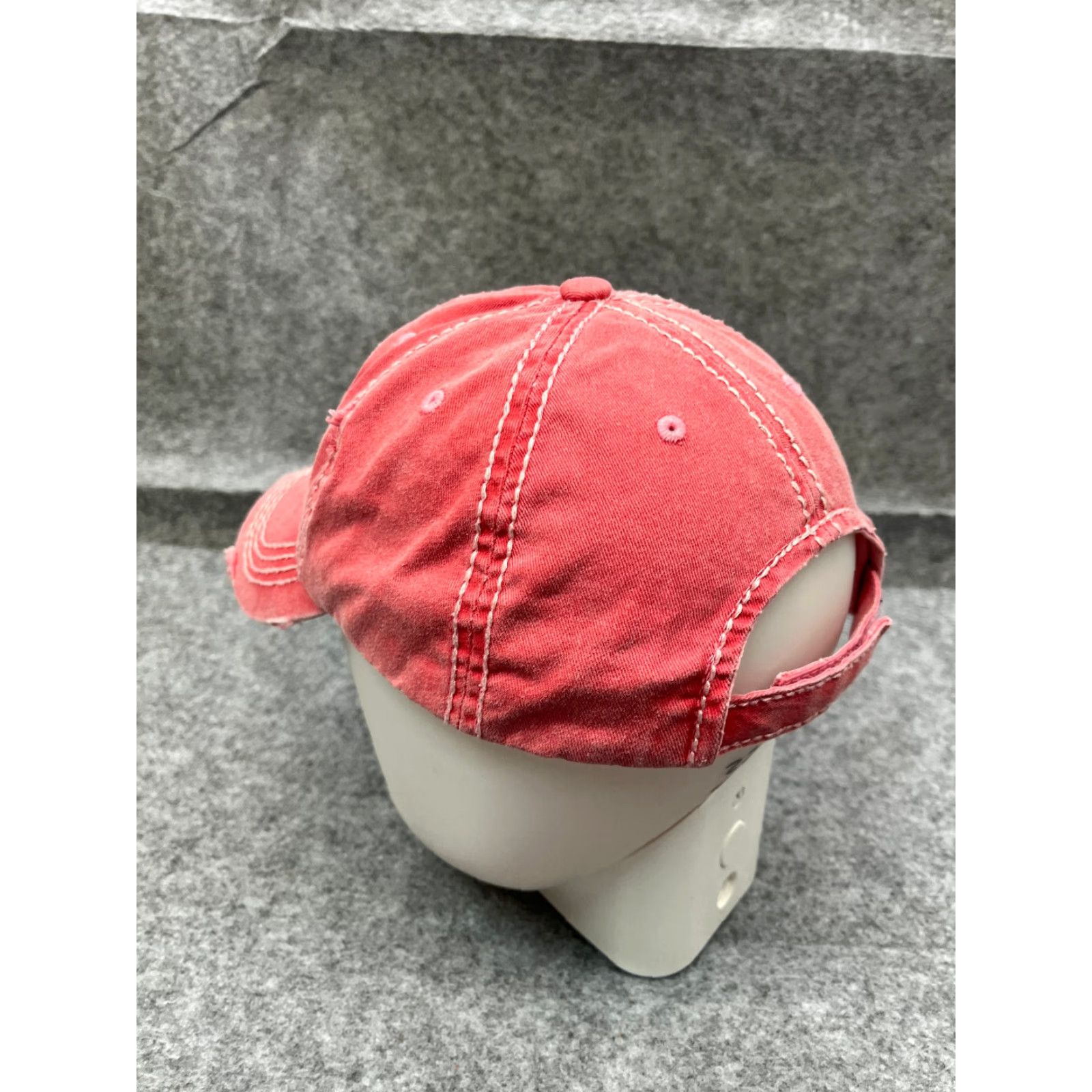 Camper KBethos Happy Camper Beach Cap Hat Adjustable Strap Back One Size Pink Cotton Womens Size ONE SIZE - 5 Thumbnail