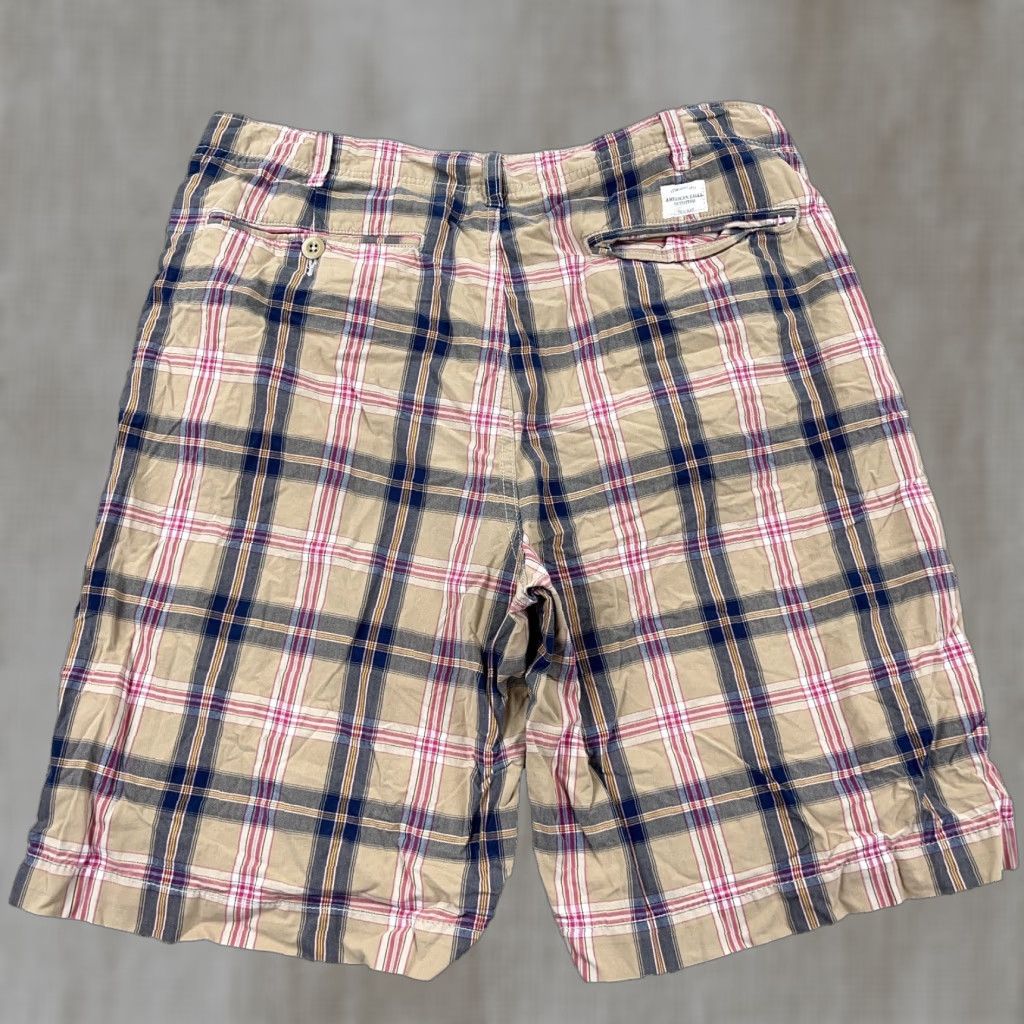 American Eagle Outfitters VINTAGE Y2K American Eagle Shorts Men 36 Tan Pink Tartan Plaid Loose Baggy Fit Size US 36 / EU 52 - 1 Thumbnail