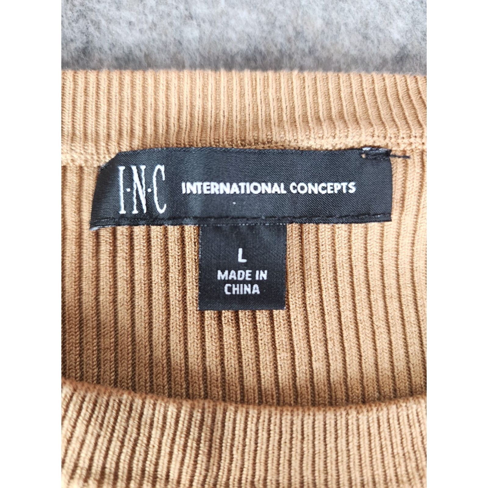 Vintage INC International Concepts Womens Sweater Pullover Round Neck Long Sleeve Size L Beige Yellow Size L / US 10 / IT 46 - 3 Thumbnail