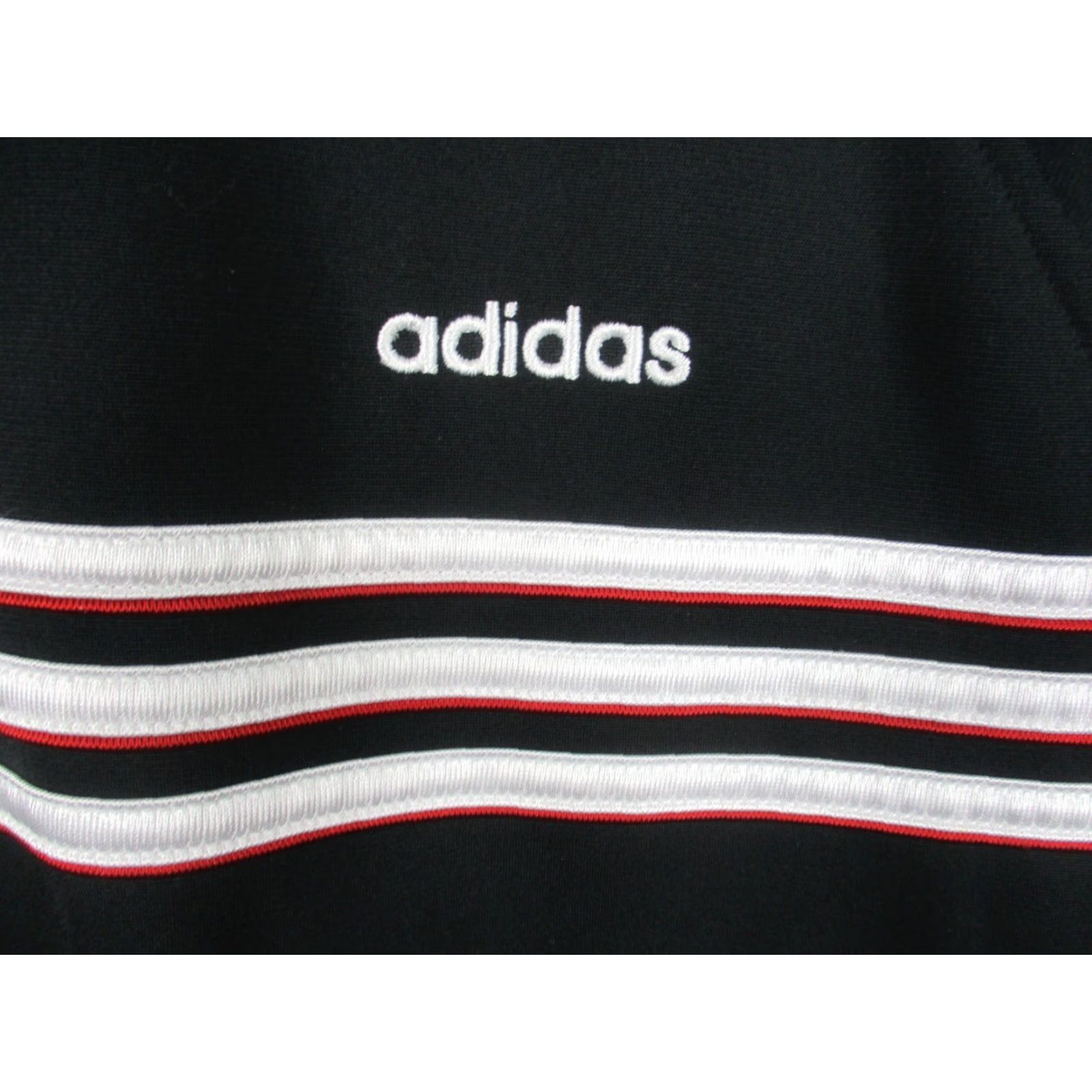 Adidas VINTAGE Adidas Mens Track Jacket 2XL 3 Stripes Logo Black Red Zip Full Zip Stand-Up Collar Track Jacket adidas Firebird Mens Size US XXL / EU 58 / 5 - 2 Thumbnail
