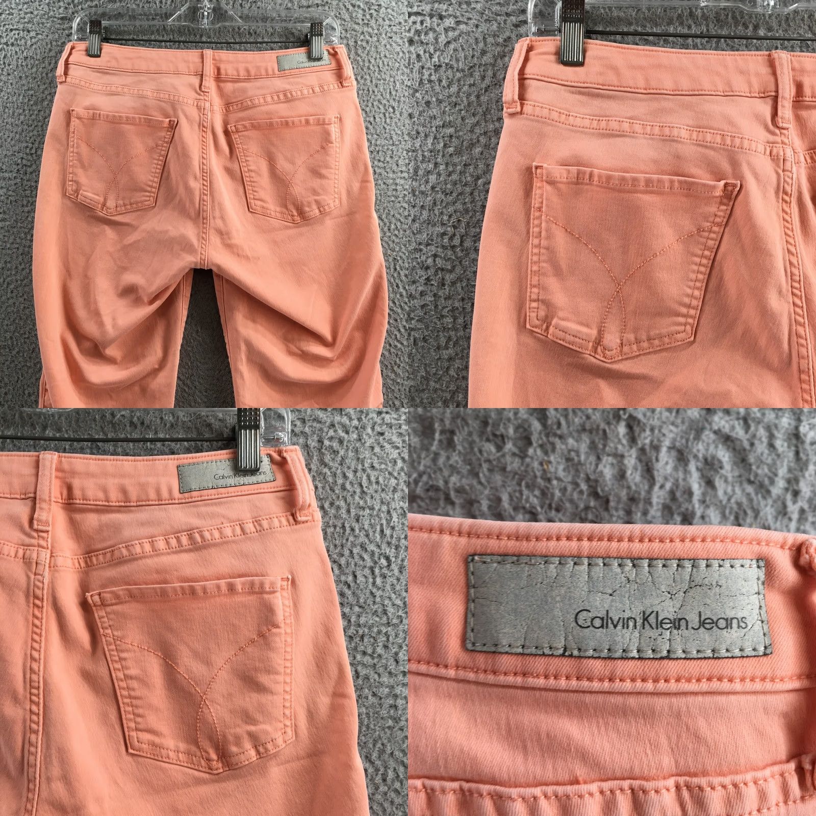 Calvin Klein Calvin Klein Ankle Skinny Pants Womens 10 Peach Cotton Blend Mid Rise Flat Front Size 32" / US 10 / IT 46 - 9 Thumbnail