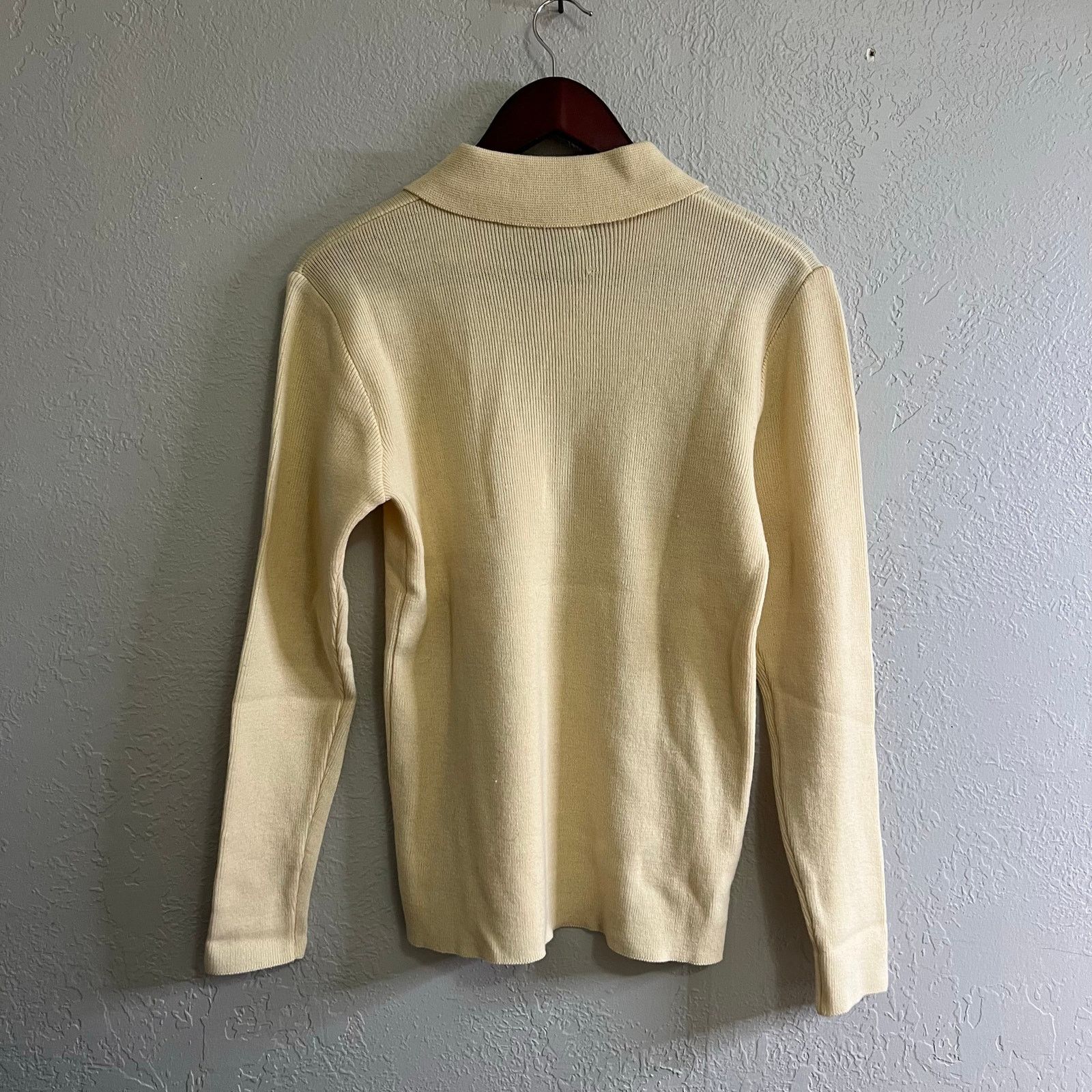 Vintage Vintage Mervyns Sweater Mens M Striped Knit Polo 70s Beige Size US M / EU 48-50 / 2 - 4 Thumbnail