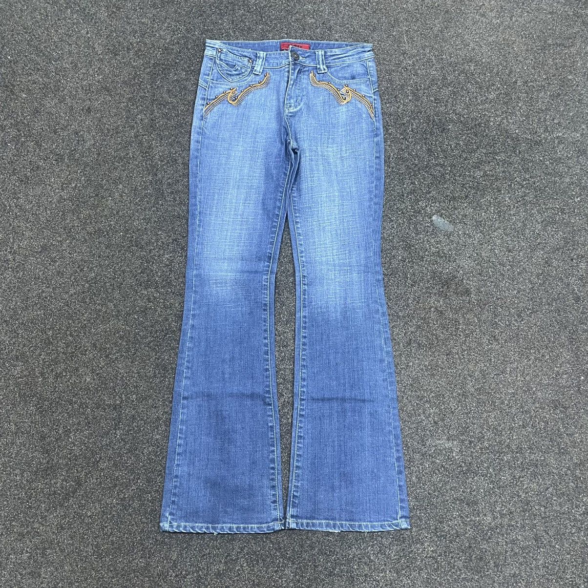 Vintage Vintage Y2K Flare Jeans 90s Faded Baggy Wide Leg Grunge Logo Size 32" / US 10 / IT 46 - 1 Thumbnail