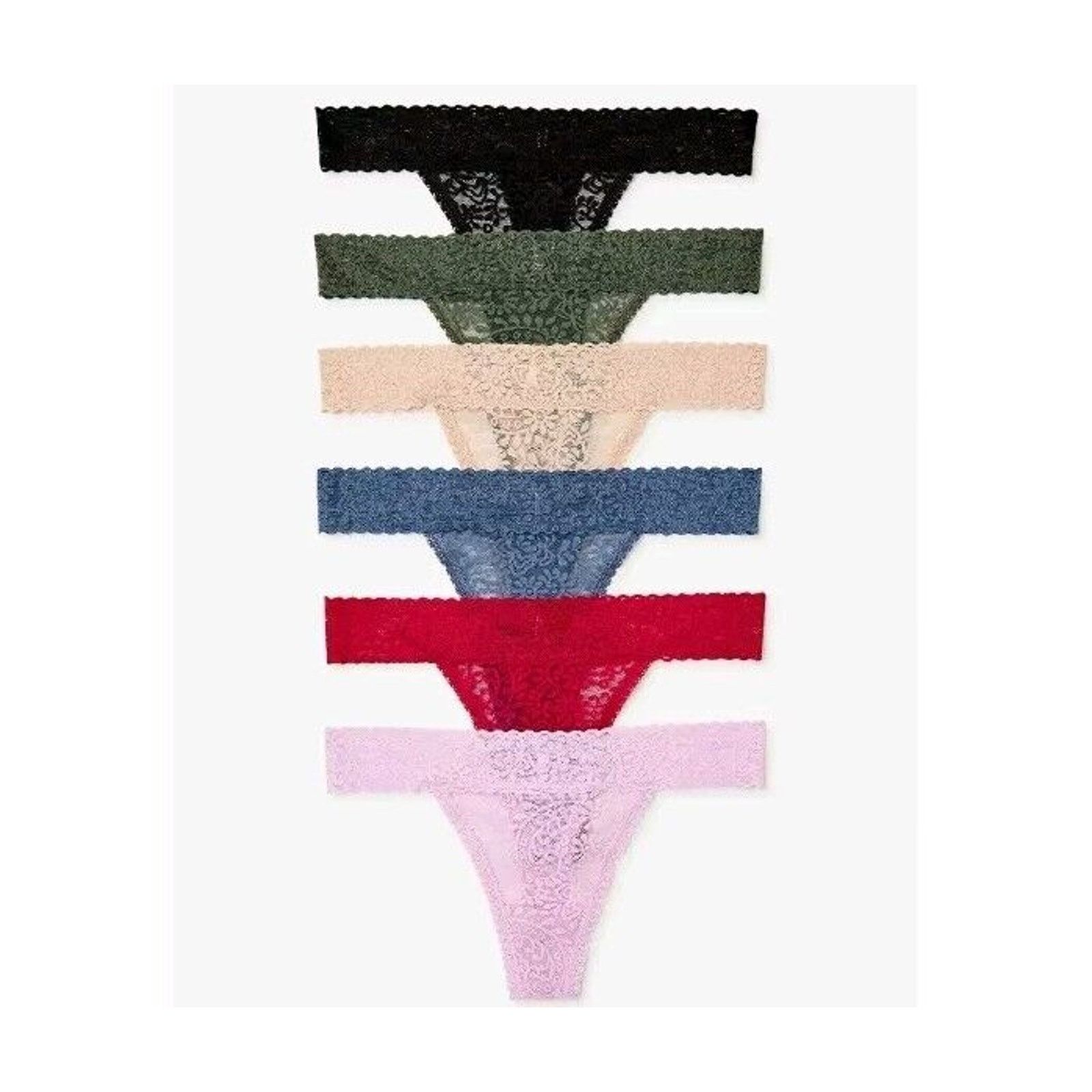 & Other Stories Joyspun Women's Lace Thong Panties 6 Pack Size XXL (20) Size ONE SIZE - 2 Thumbnail