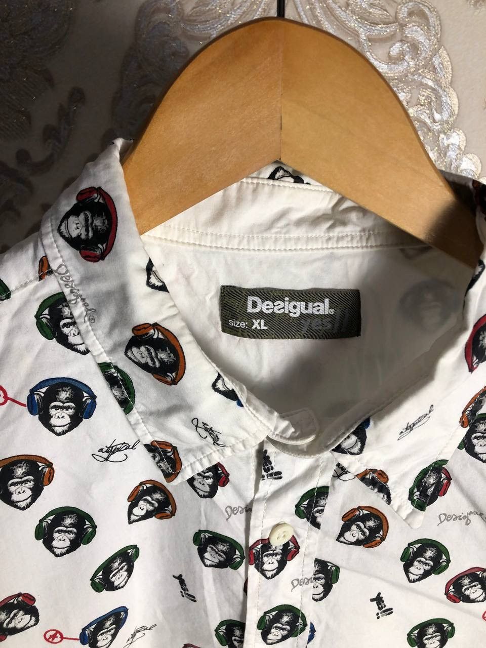 Desigual × Vintage VERY RARE DESIGUAL MONOGRAM LONG SLEEVE SHIRT DESIGNER DELUX Size US XL / EU 56 / 4 - 5 Thumbnail
