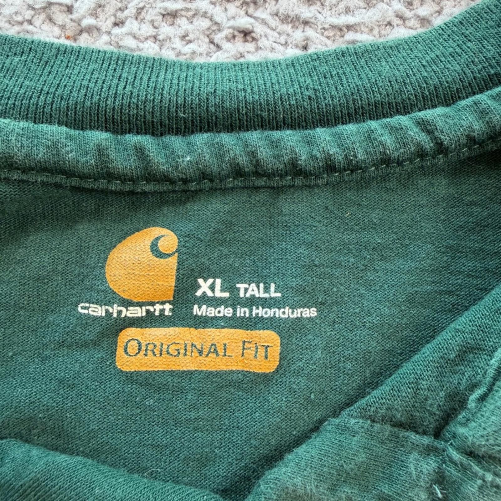 Carhartt Carhartt Mens XL Tall Hunter Green Henley T Shirt Size US XL / EU 56 / 4 - 4 Thumbnail