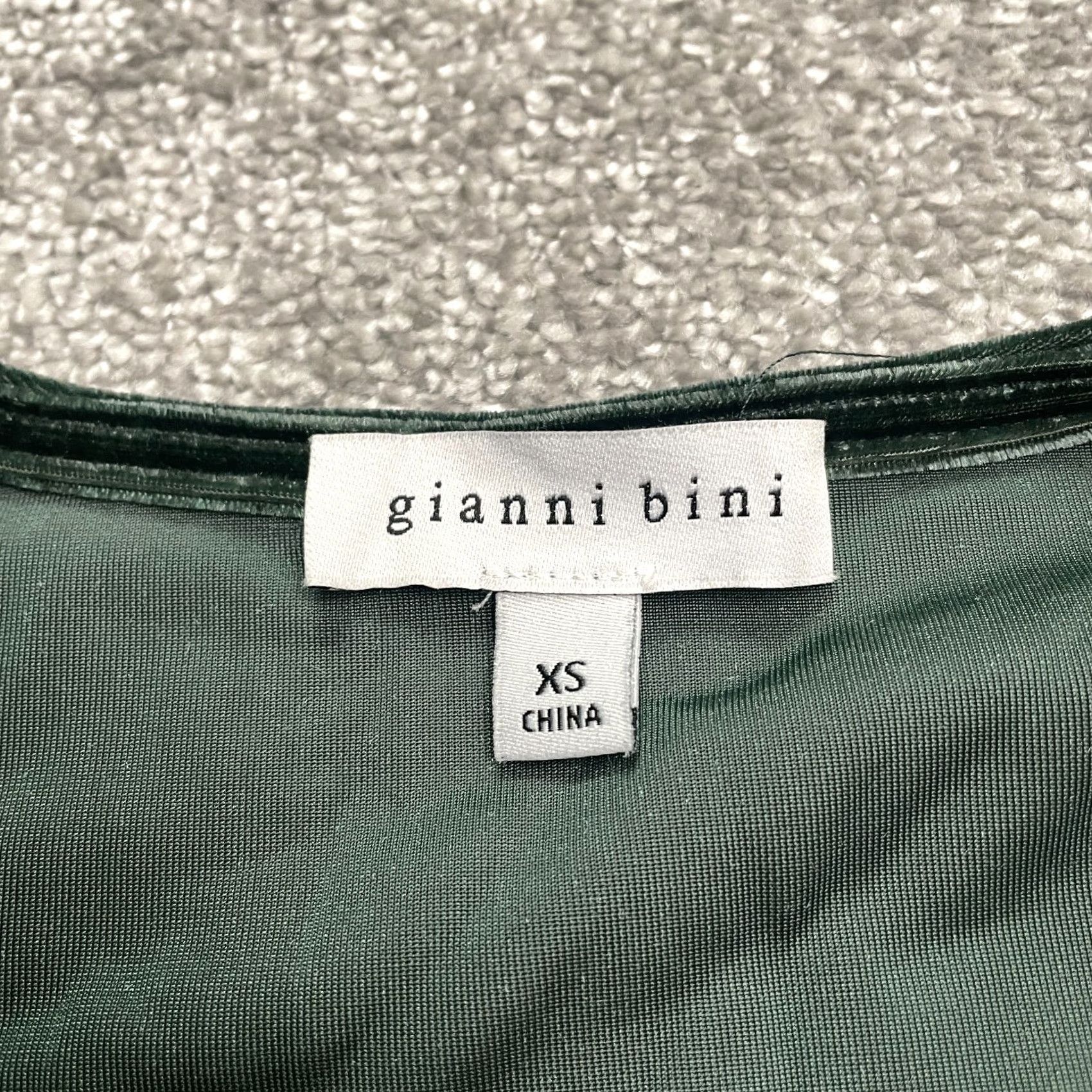 Vintage Gianni Bini Velvet Puff A-Line Midi Dress Womens XS Green Long Sleeve V-Neck Size XS / US 0-2 / IT 36-38 - 4 Thumbnail