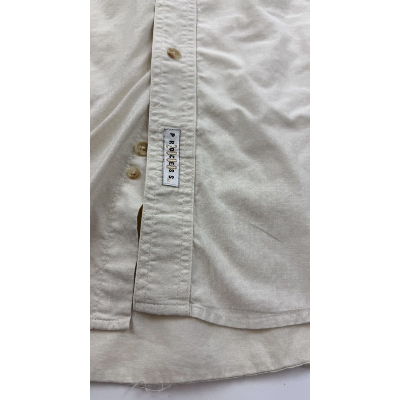 Savane Savane Shirt Mens Large Cotton Short Sleeve Button-Up No Wrinkles Beige Casual Workwear Size US L / EU 52-54 / 3 - 3 Thumbnail
