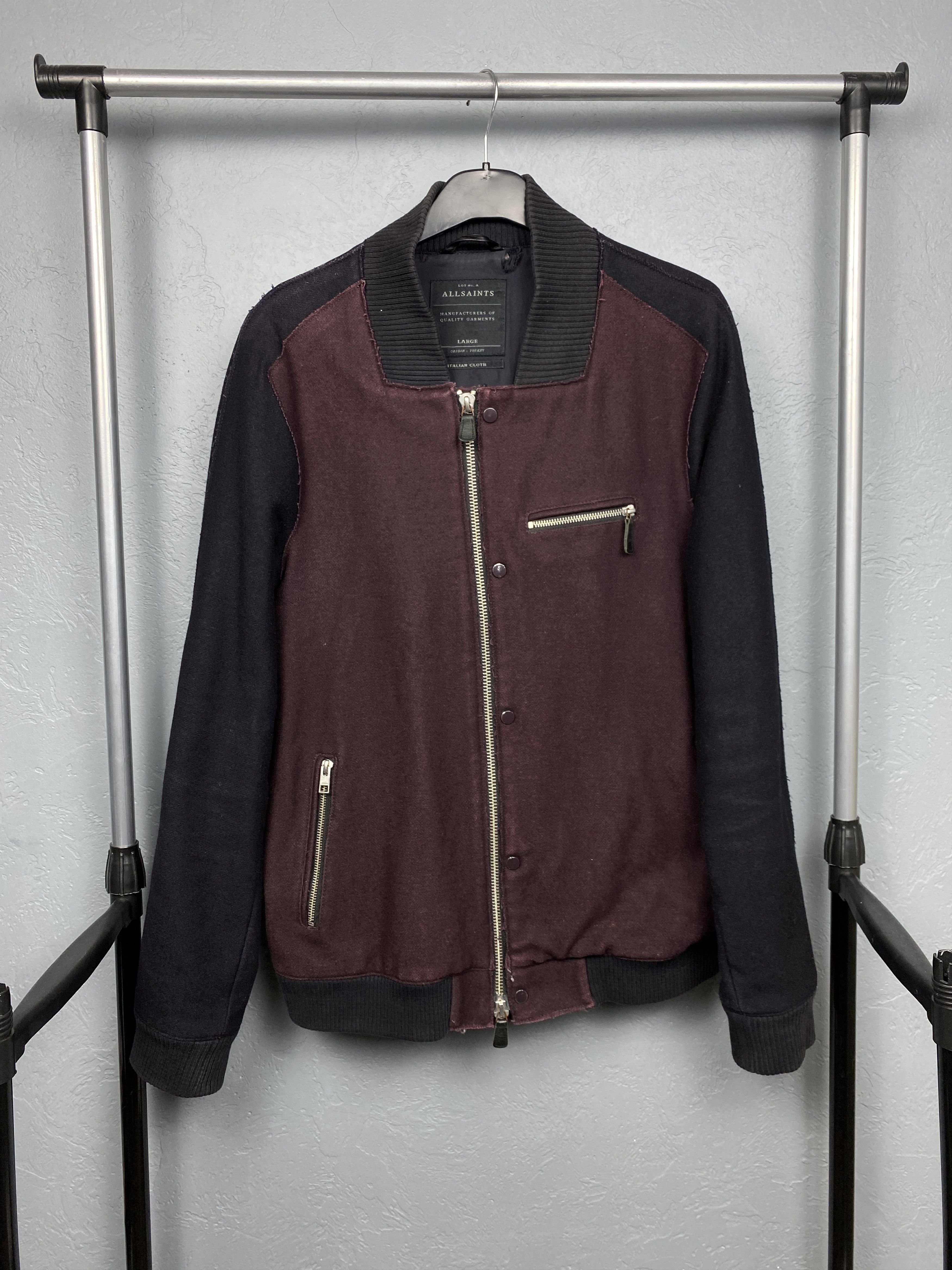 Allsaints Allsaints Vintage Mens Smythe Wool Bomber Jacket Size US L / EU 52-54 / 3 - 1 Thumbnail