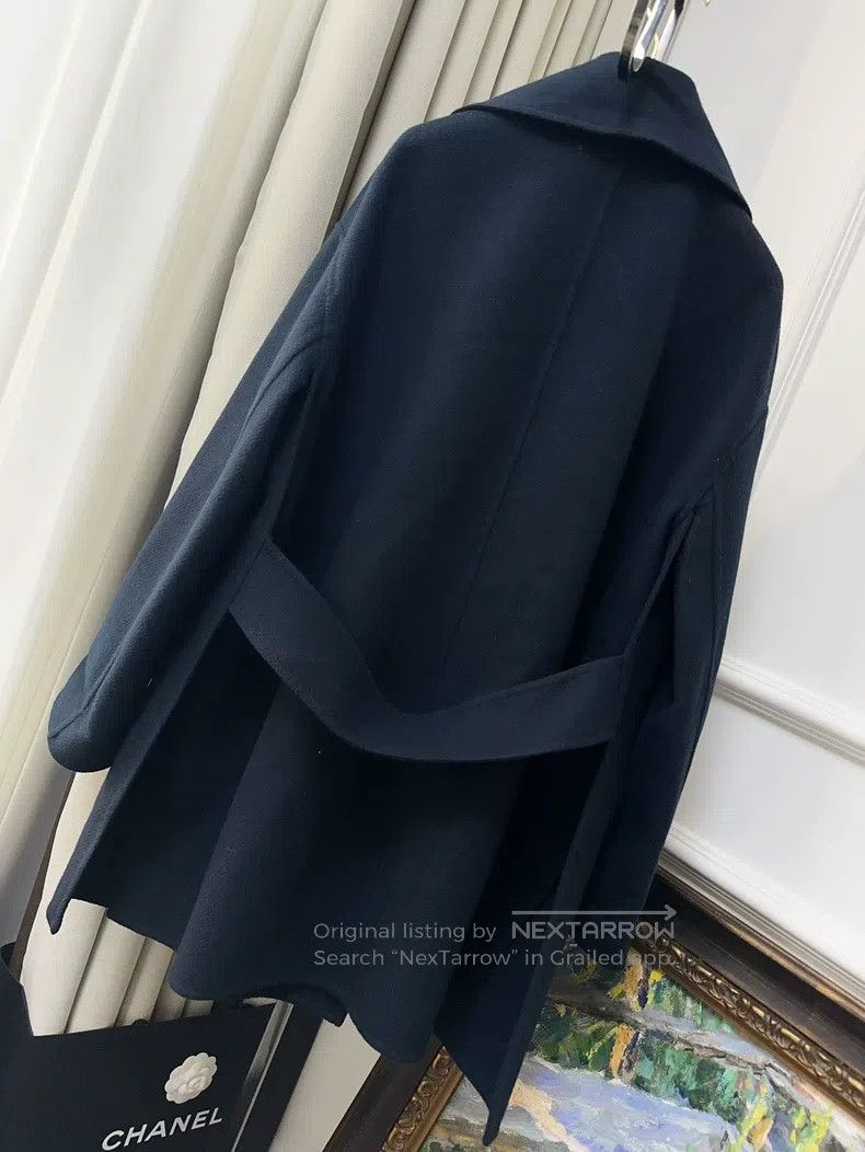 Hermes Hermes Navy Blue Silver Buckle Cashmere Coat Size XS / US 0-2 / IT 36-38 - 2 Thumbnail