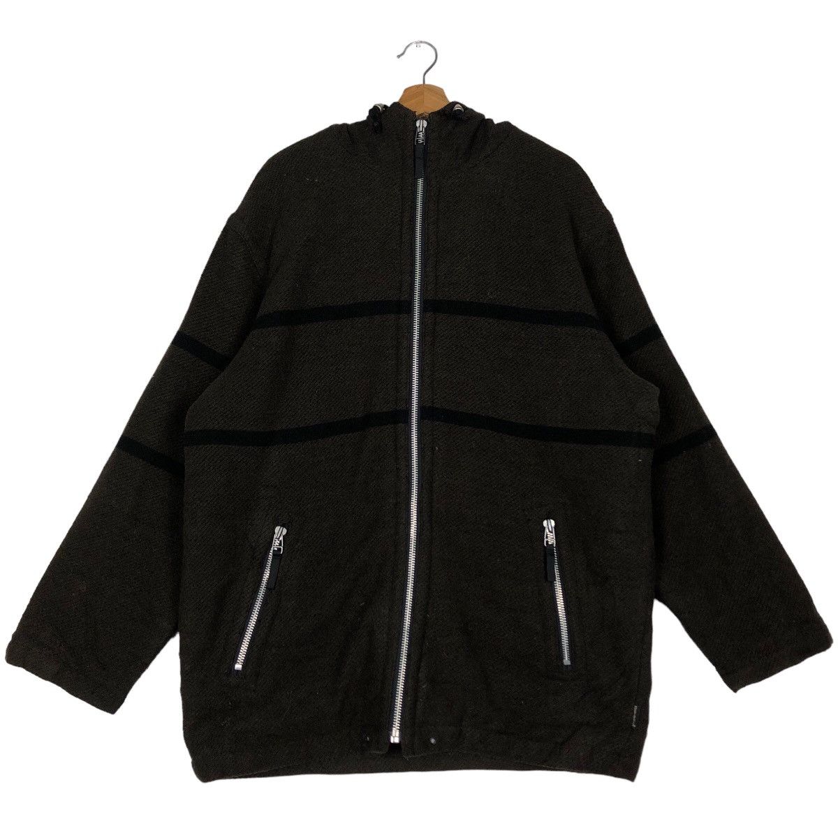 🔥Rich Brown Wool Herringbone Jacket Mavi Sons Issey Miyake